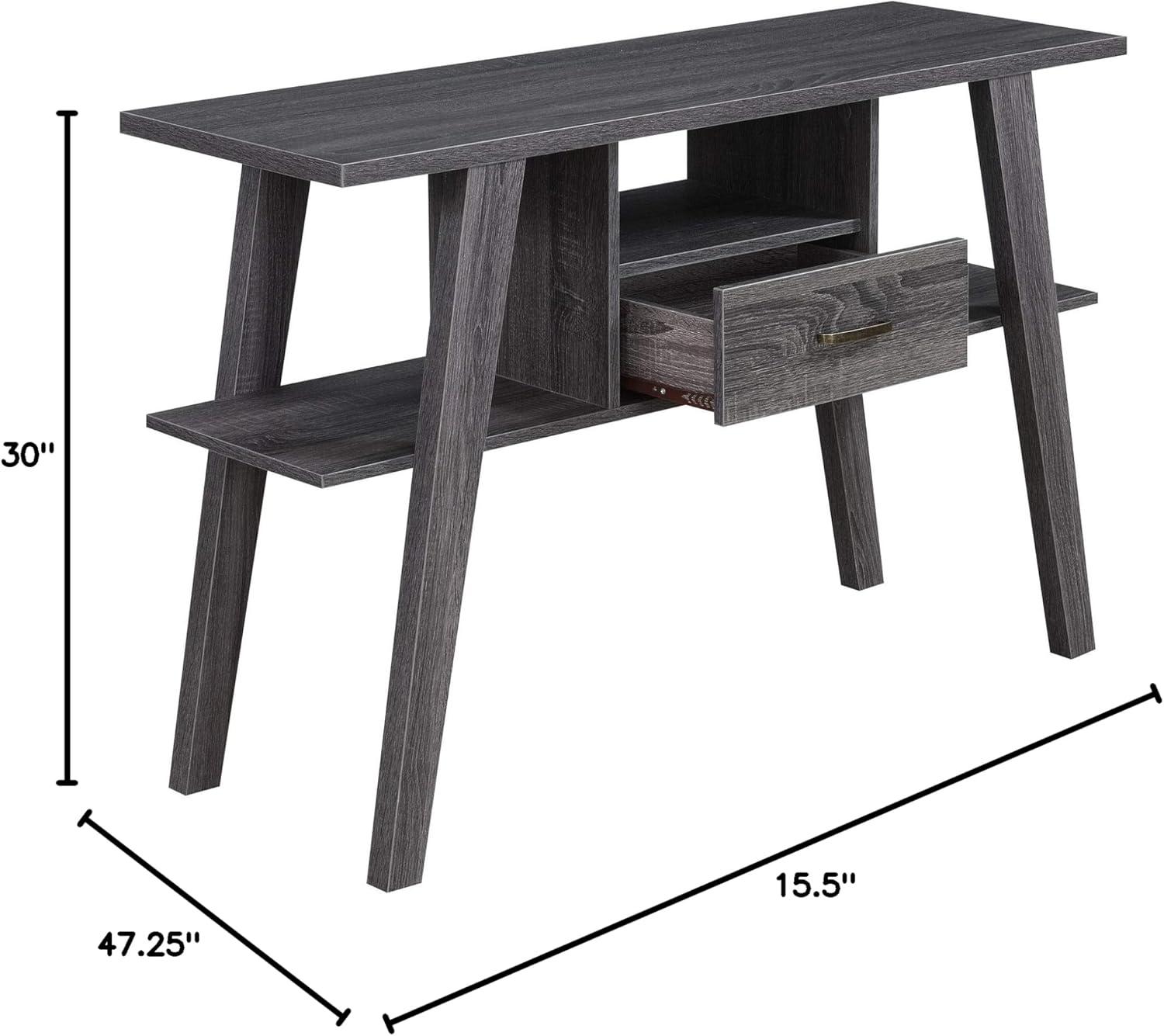 Newport Mike W  Console Table with Drawer, Weathered Gray