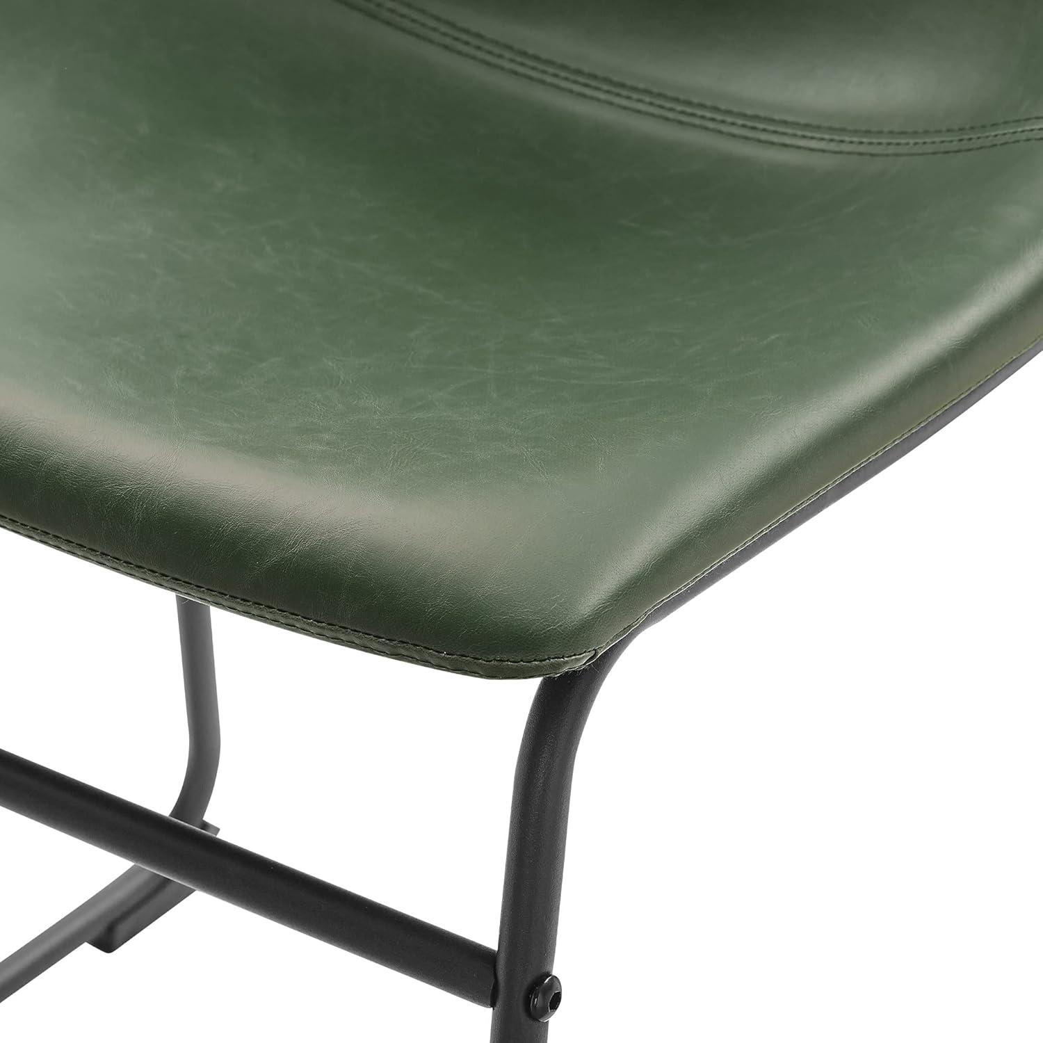 Modern Black Faux Leather Side Chair with Alloy Steel Frame