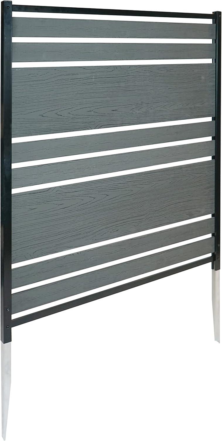 Enclo 48in H x 40in W (2 Panels) No Dig Enclo Vienna Charcoal Color Woodtek Privacy Screen, Outdoor Vinyl Privacy Fence Panel, Privacy Wall for Trash Cans & Air Conditioner Fence, Patio Privacy Screen, EC18018