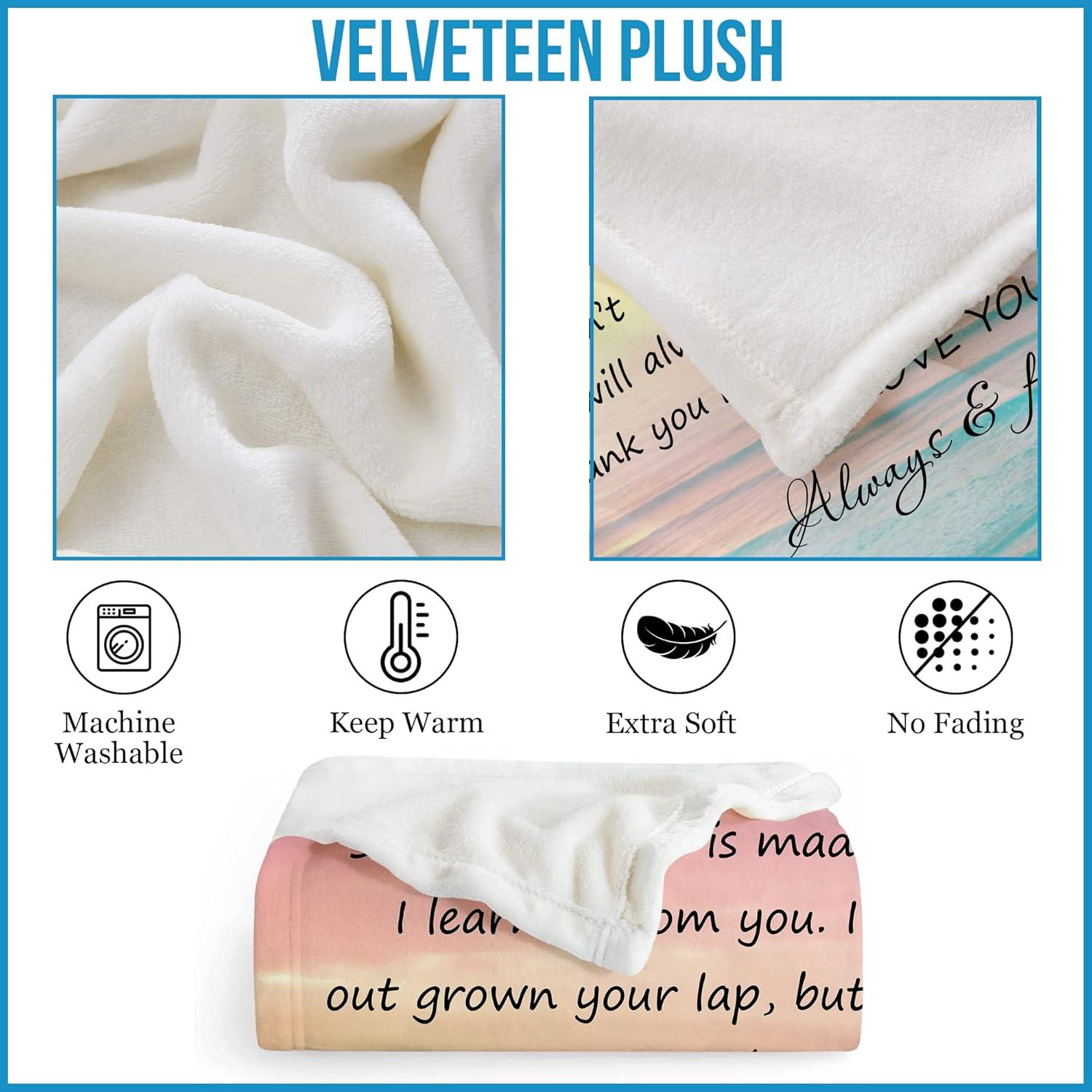 Gifts for Mom from Daughter or Son – to My Mom Blanket, Thoughtful Mothers Day or Birthday Gift, Cozy Present for Mother, Soft Flannel Throw Blanket 50x60 inches for Bed and Couch