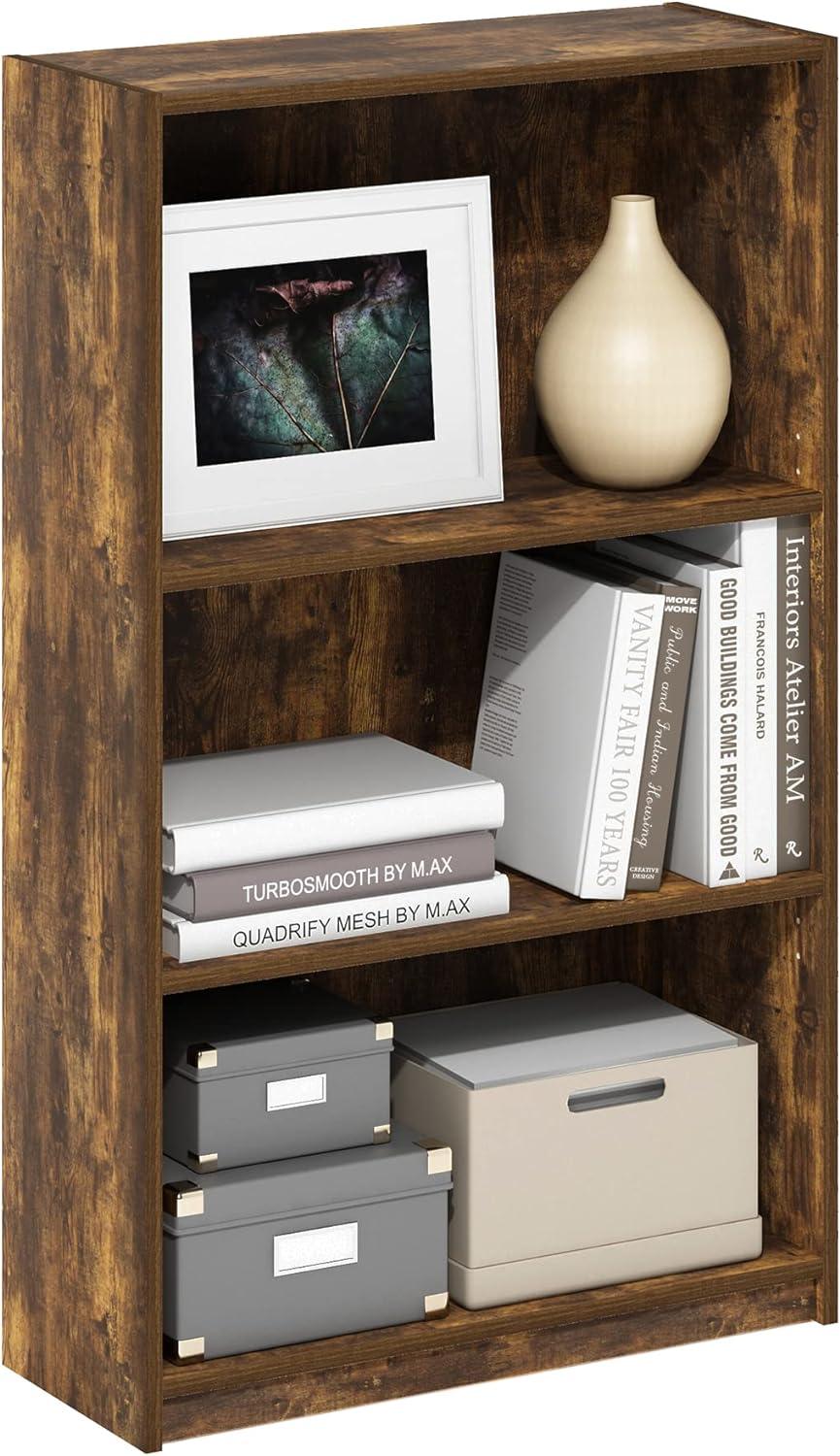 Furinno JAYA Simple Home 3-Tier Adjustable Shelf Bookcase, Amber Pine