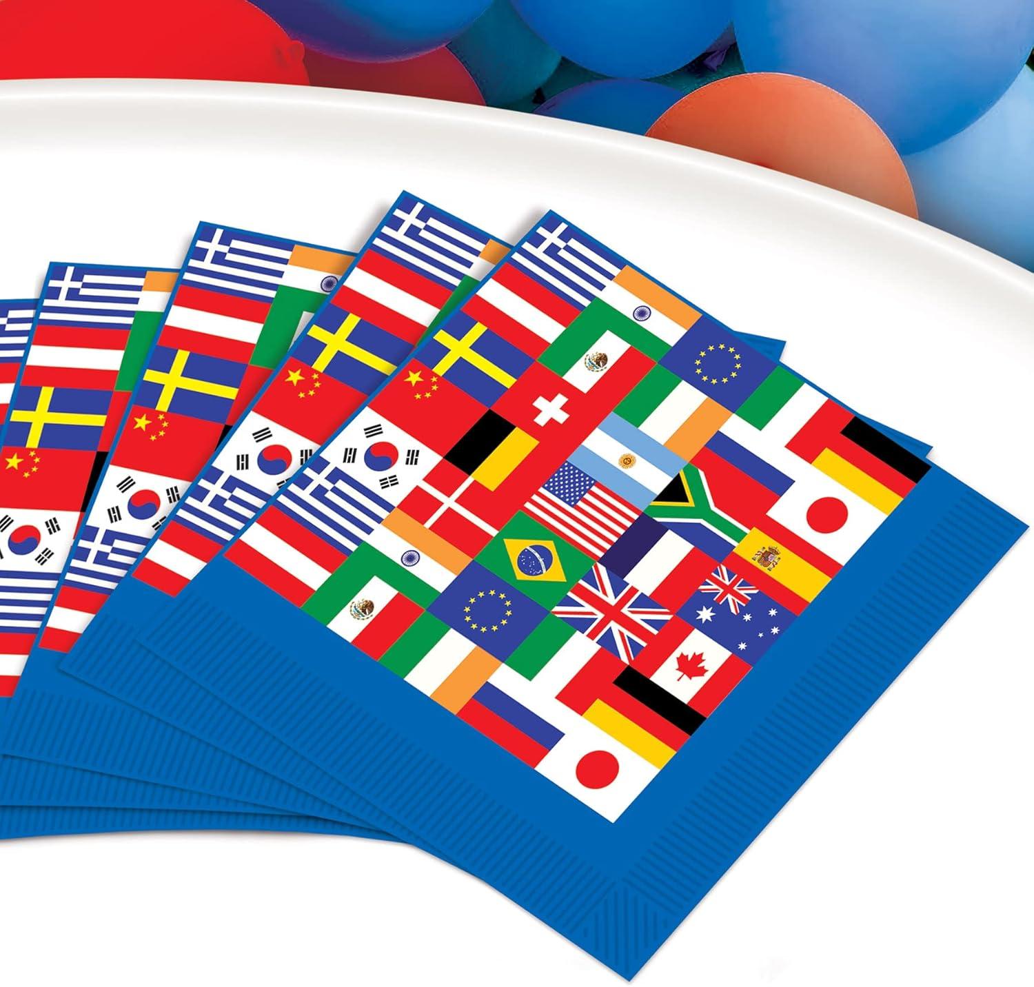 Beistle International Flag Luncheon Napkins
