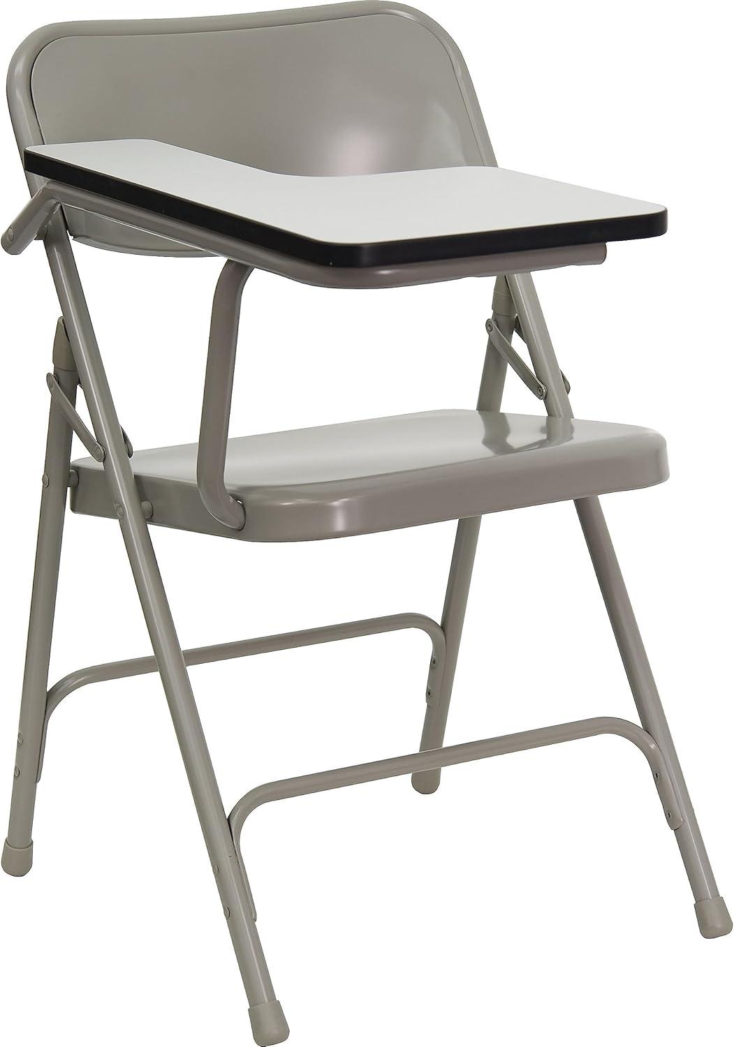 Mission Premium Steel Folding Chair with Right Handed Tablet Arm by Flash Furniture