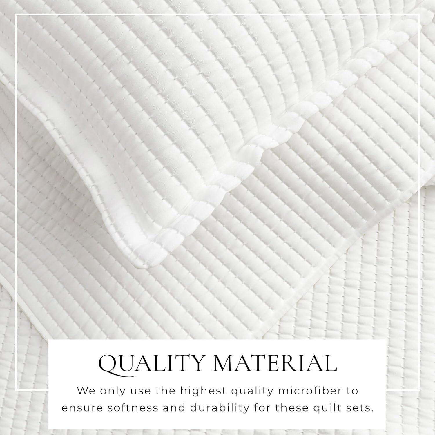 FreshFolds Modern & Contemporary Stripe Stitched Quilt Set with Shams