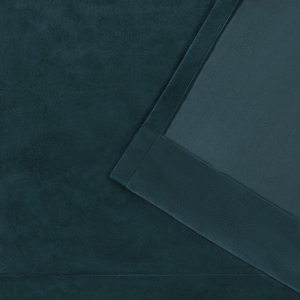 Set of 2 84"x54" Velvet Heavyweight Grommet Top Window Curtain Panel Teal - Exclusive Home: Light Filtering, Modern Style