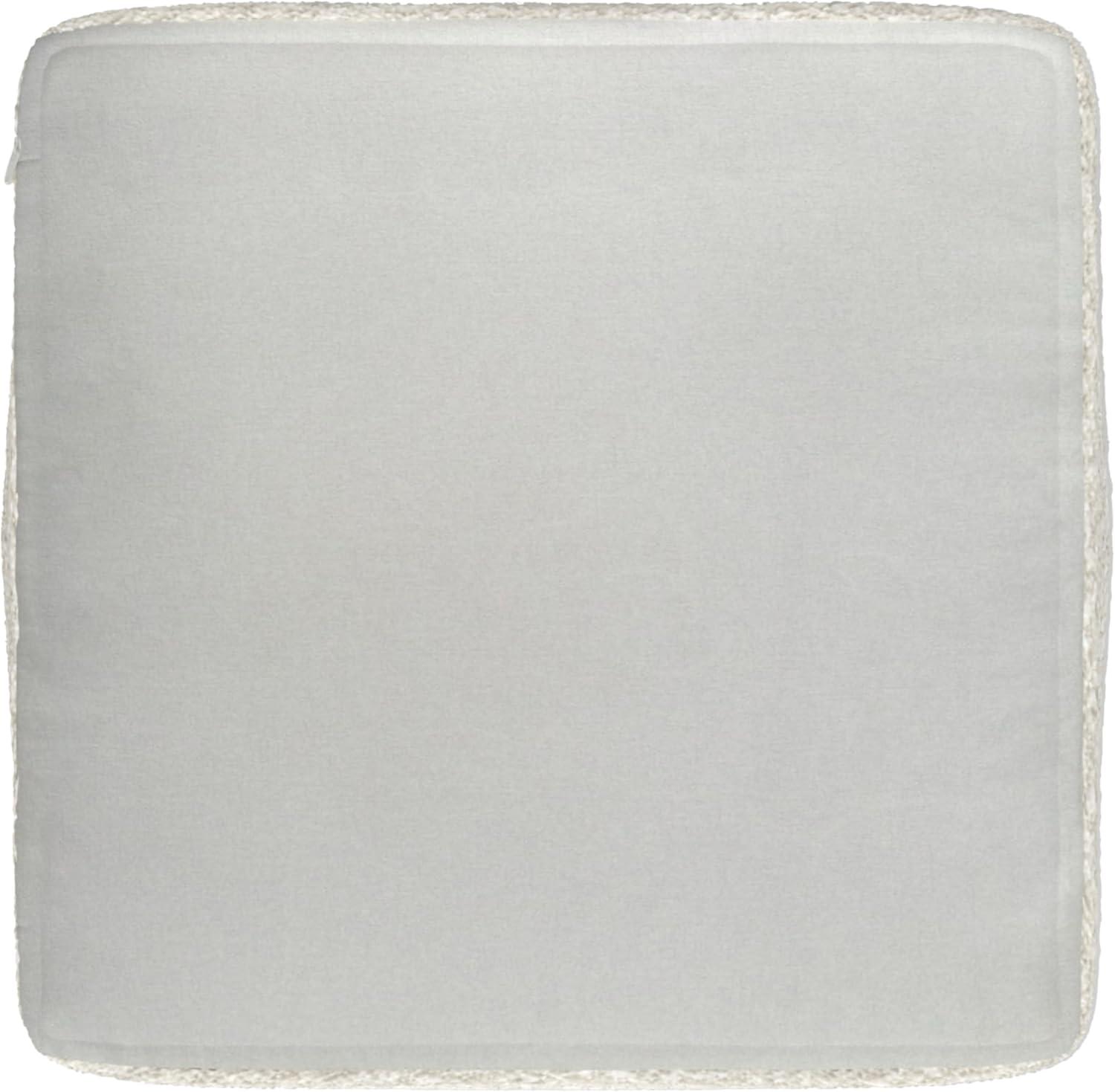 Simpli Home Chantal Contemporary Square Pouf in Ivory Boucle