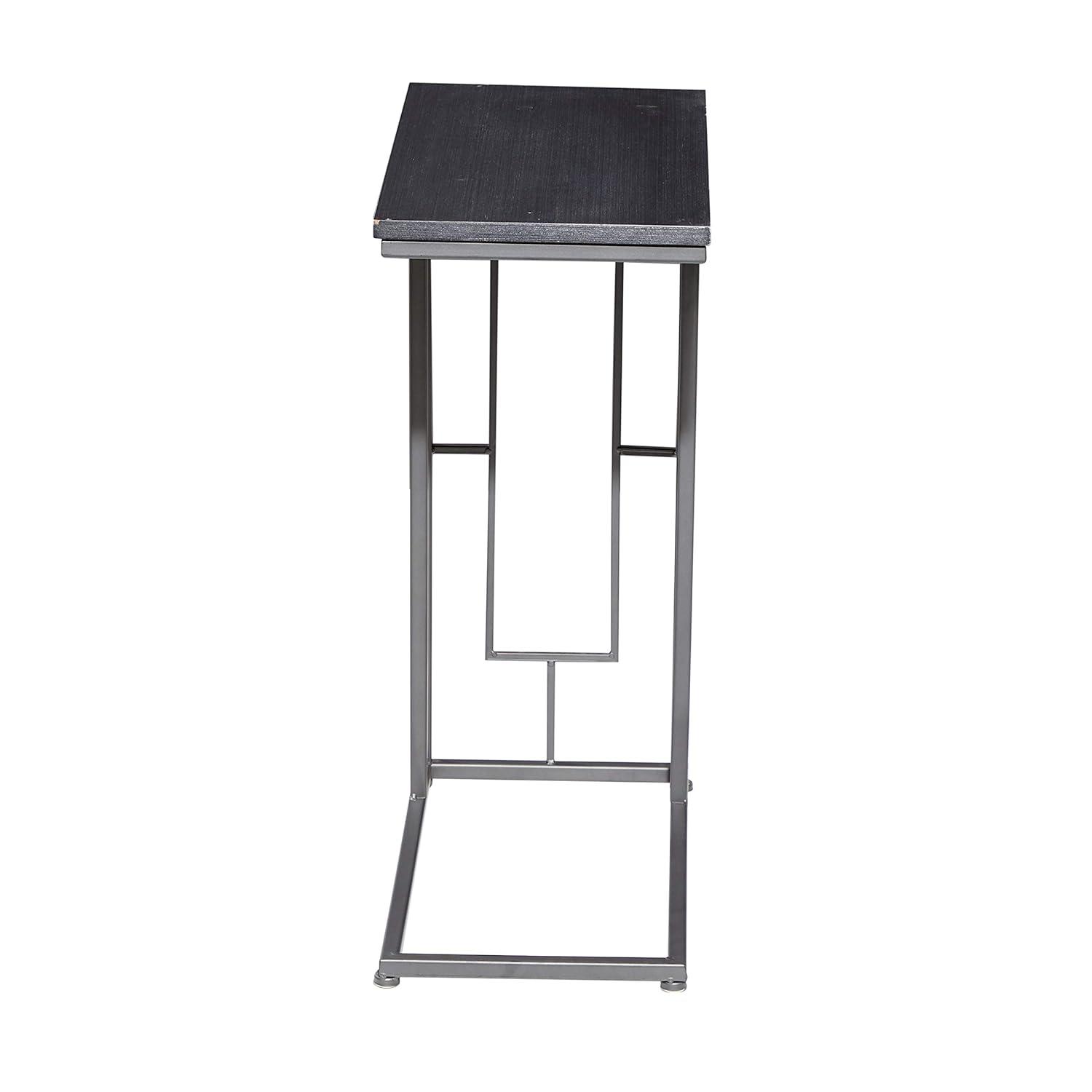 Contemporary Iron and Wood Accent Table Dark Gray - Olivia & May