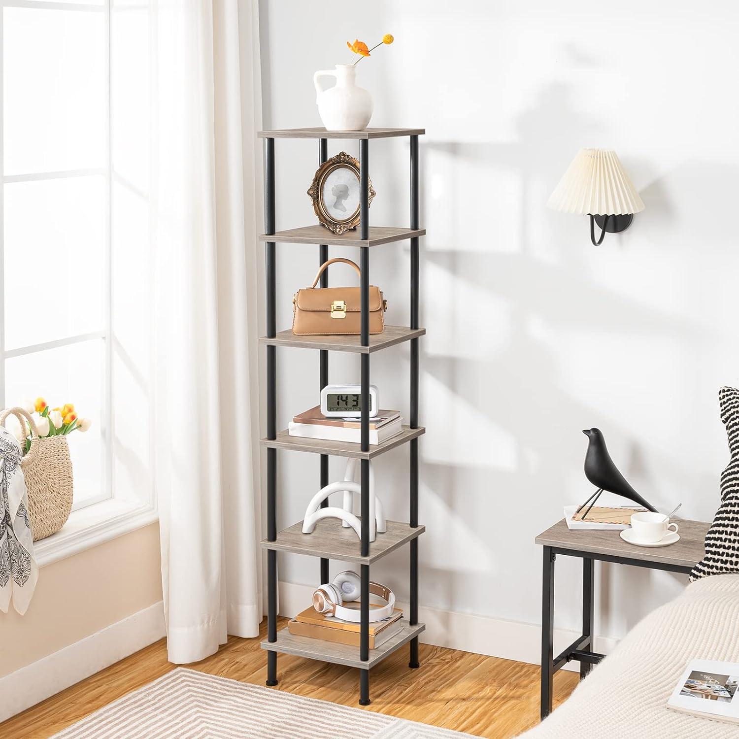 6-Tier Corner Bookcase for Small Spaces