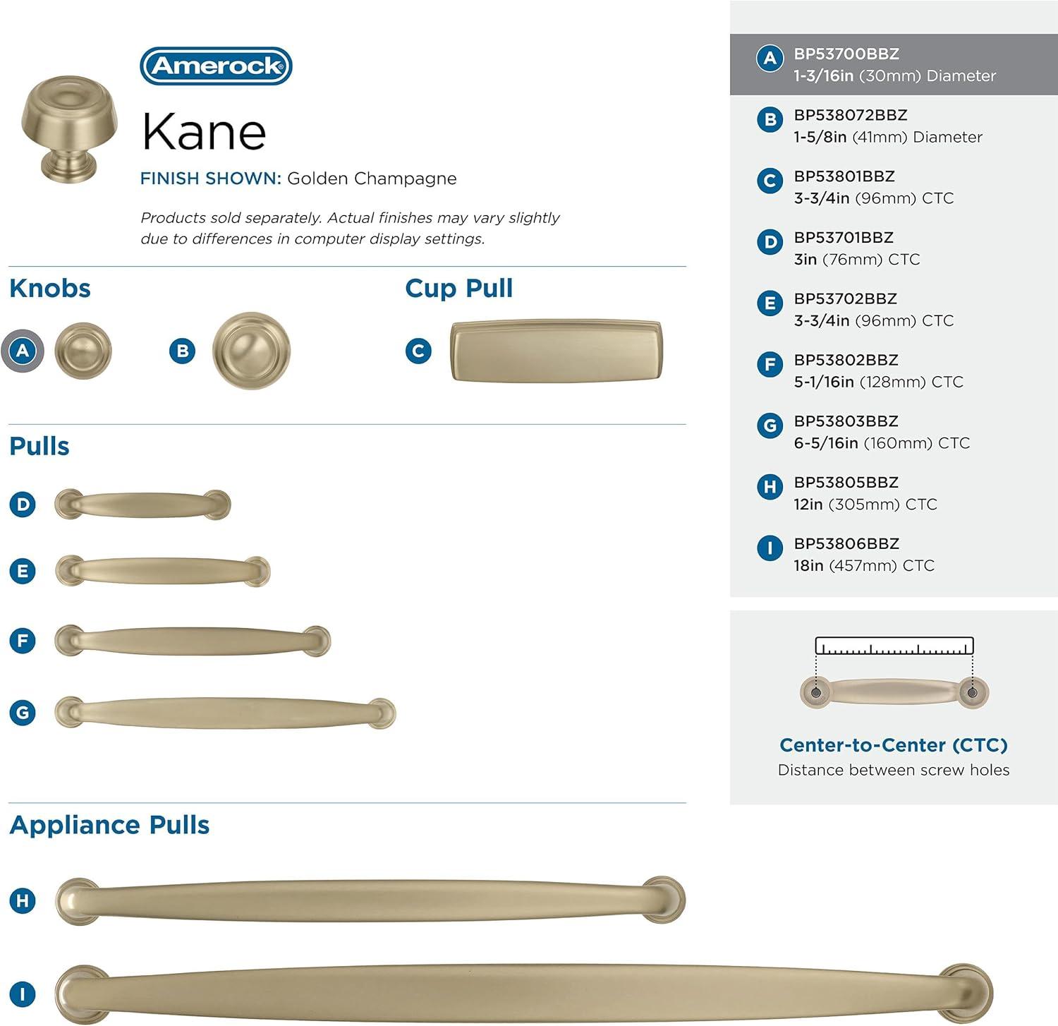 Kane 1 3/16" Diameter Mushroom Knob