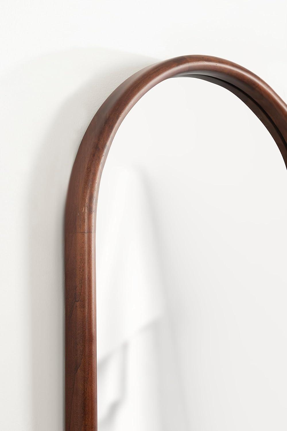 Kate & Laurel All Things Decor 20"X36" Talma Arched Wall Mirror Walnut Brown