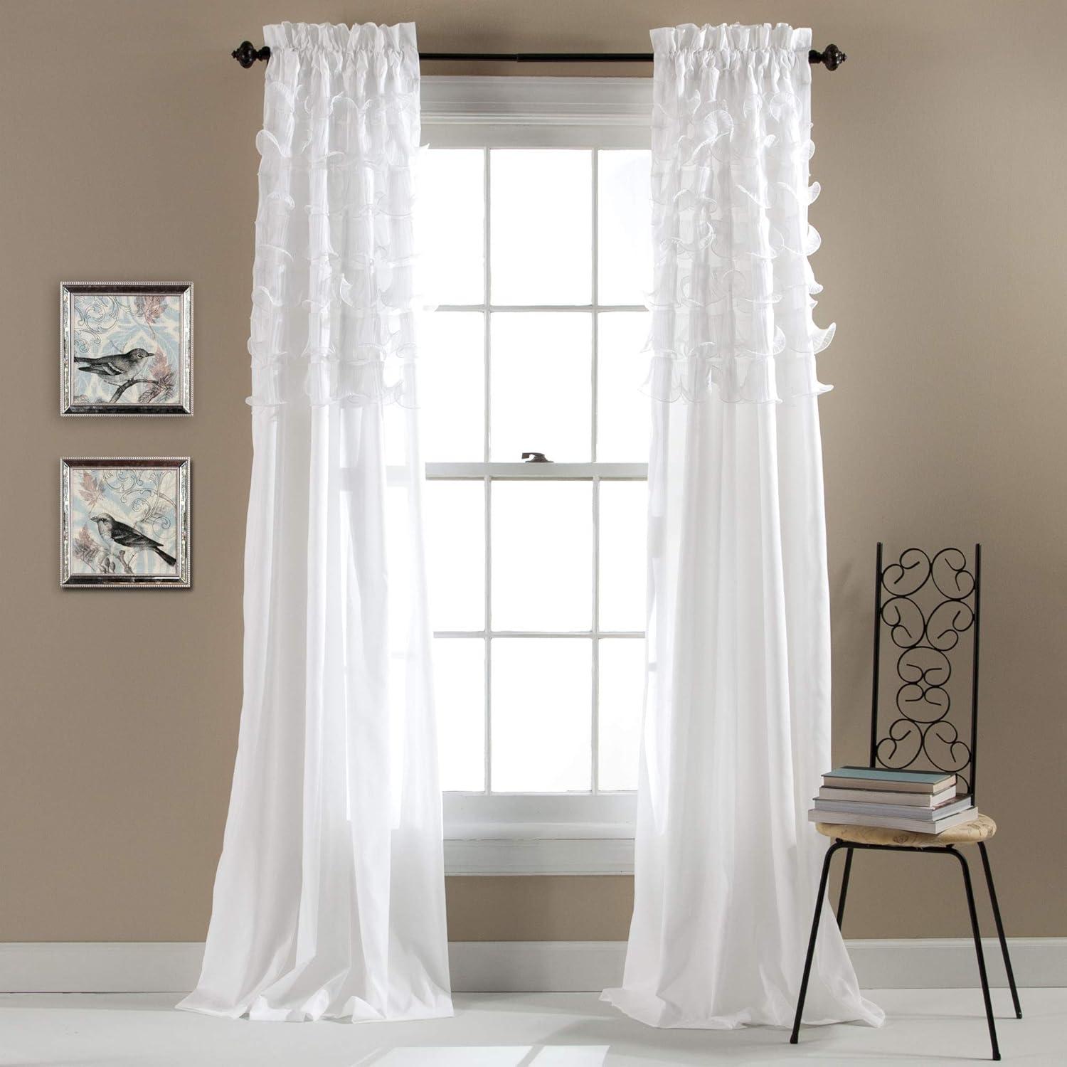 Lush Decor Avery Polyester Semi Sheer Curtain Pair (Set of 2)
