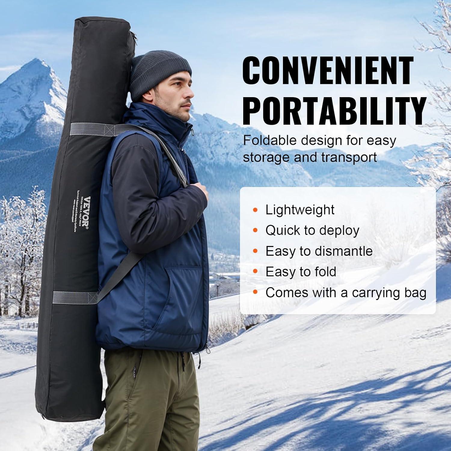 3-4 Person Ourdoor Portable Ice Shelter Pop-Up Ice Fishing Shanty Tent