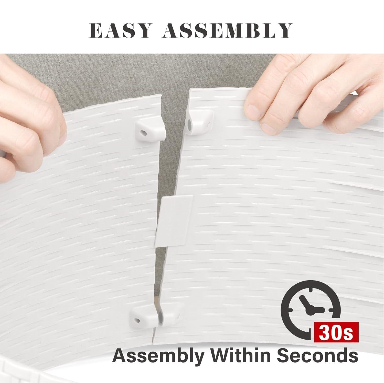 Tree Nest Wicker Christmas Tree Skirt Tree Collar (White, Medium) -Re-boxed