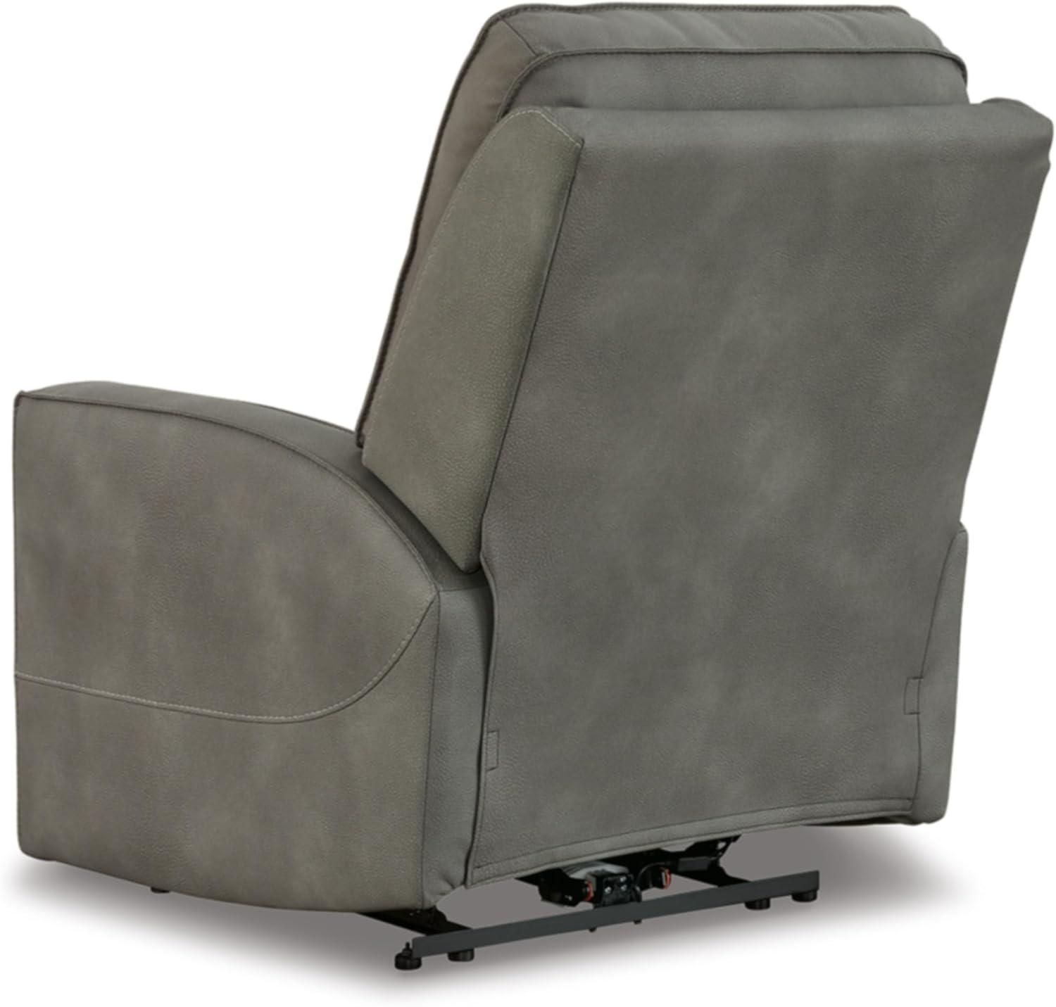 Slate Gray Microfiber Power Recliner with Adjustable Headrest