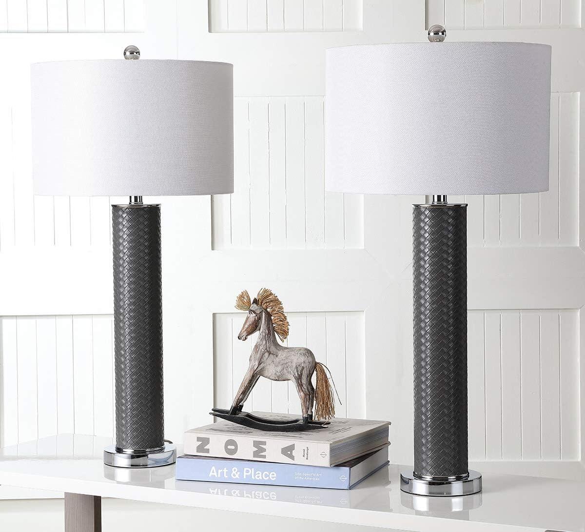 Ollie Table Lamp (Set of 2) - 31.5 Inch Height - LIT4404 - Grey Woven - Safavieh
