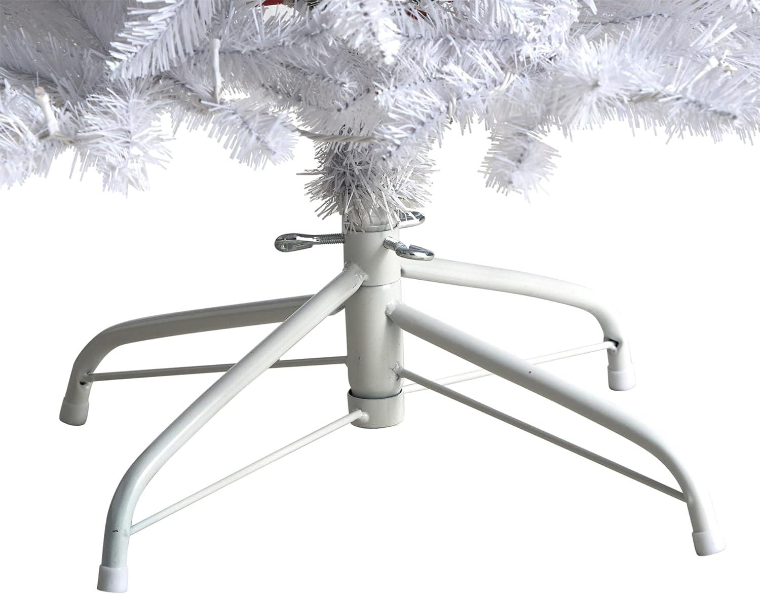 Nearly Natural 5-ft Slim White Artificial Christmas Tree with 150 Warm White LED Lights and 491 Bendable Branches