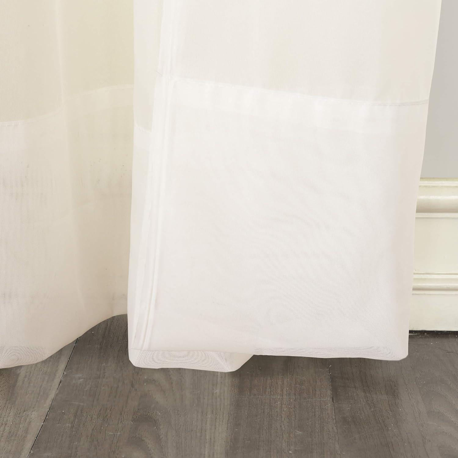 Eggshell Sheer Voile Rod Pocket Curtain Panel, 59" x 84"