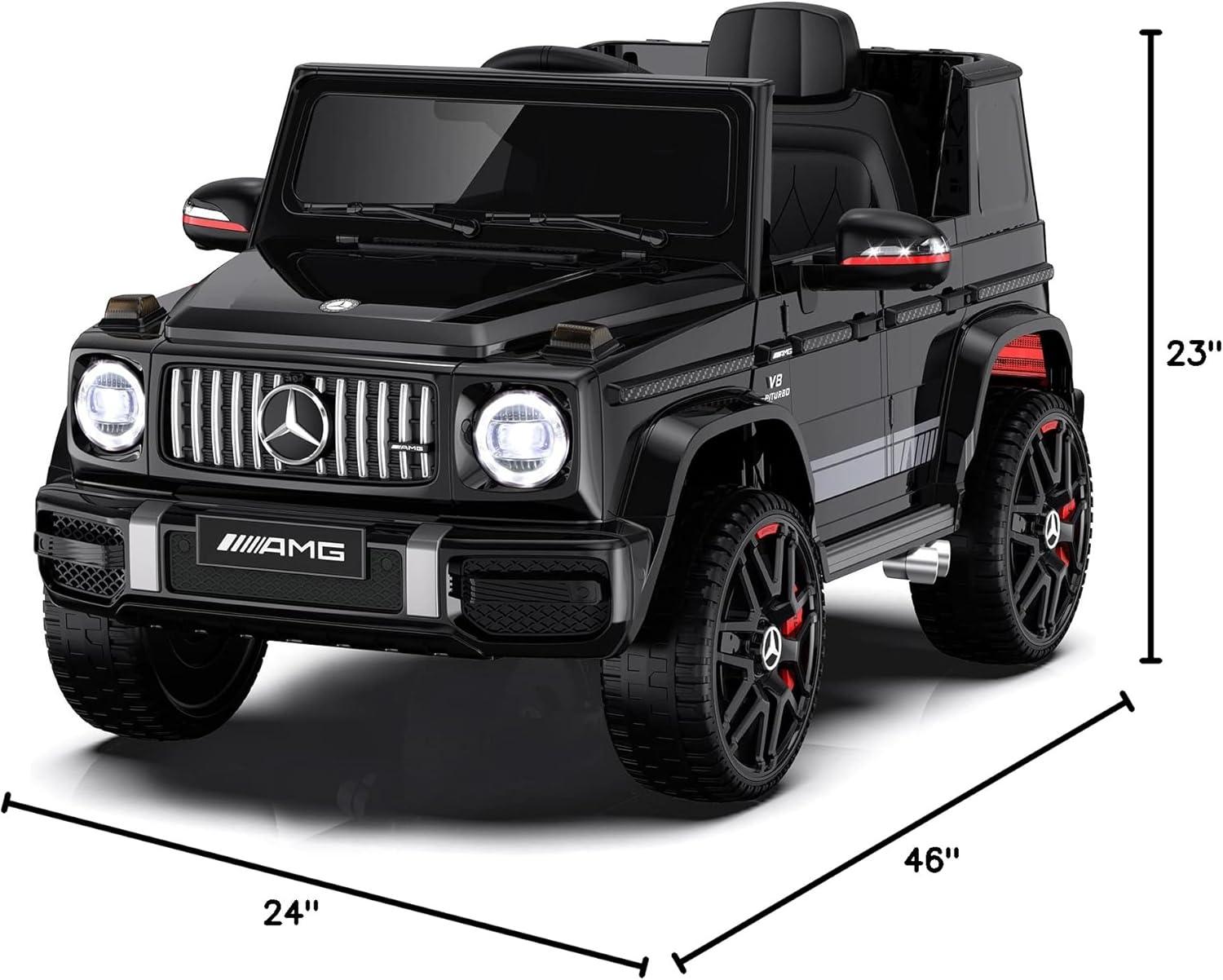 Black 24V Mercedes-Benz G63 Kids Ride-On Car with Remote Control