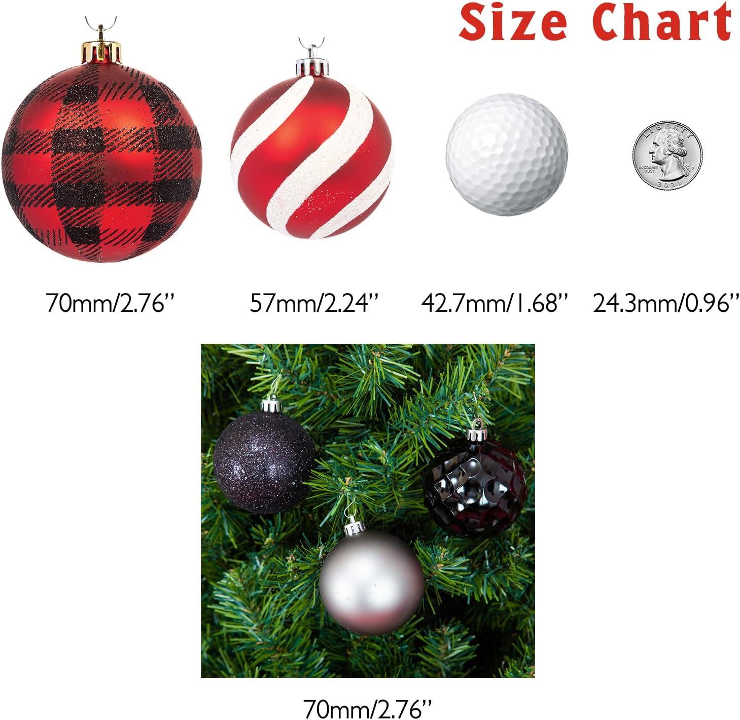 Every Day is Christmas Ornaments, Shatterproof Christmas Tree Ornament Set, Christmas Balls Decoration 35 Count (2.76"/70mm)