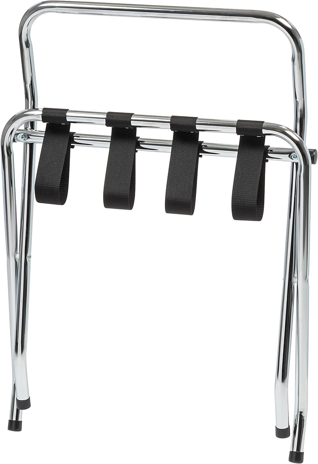 Chrome Steel Foldable Luggage Rack with Support Bar