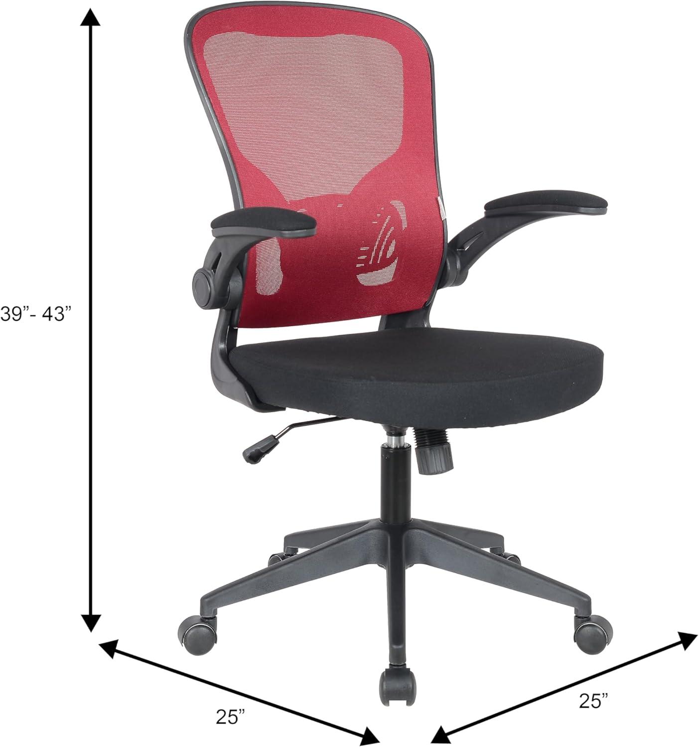 LeisureMod Newton Single Ergonomic Mesh Lumbar Support Adjustable Height Swivel Office Chair