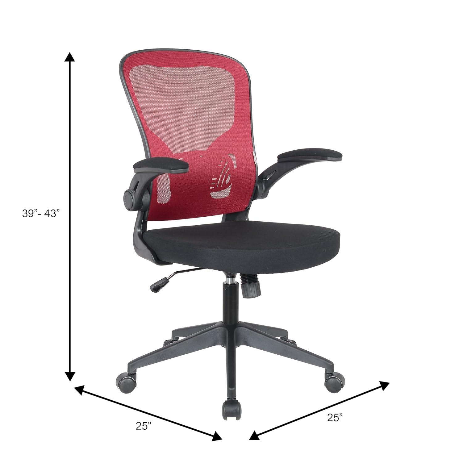 LeisureMod Newton Single Ergonomic Mesh Lumbar Support Adjustable Height Swivel Office Chair