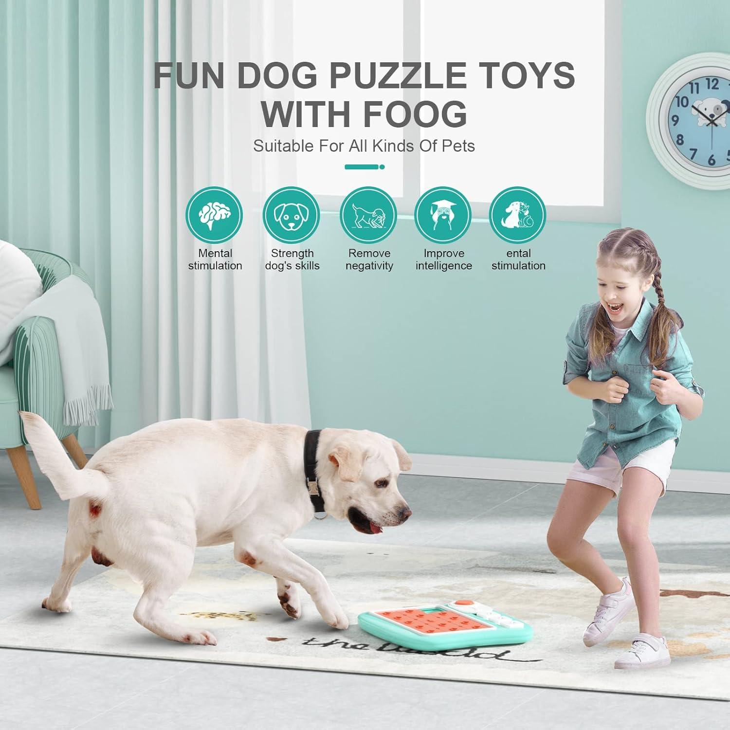 Dog Puzzle Toys,Interactive Dog Treat Puzzle for Iq Training, Dog Puzzle Toy for Dogs with Squeaky Dog Button Design