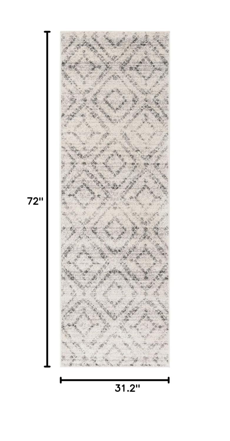 Adirondack ADR131 Machine Made Indoor Runner - Light Grey/Grey - 2'-6"x6' - Safavieh