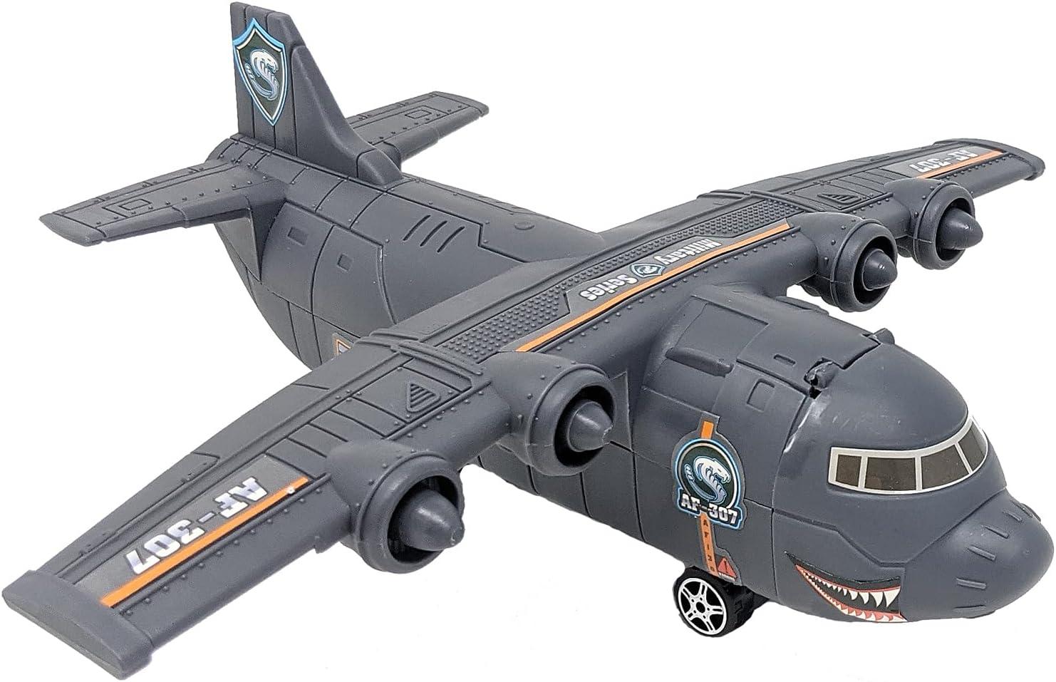 33-Inch Black Aircraft Carrier Toy with Assorted Military Vehicles