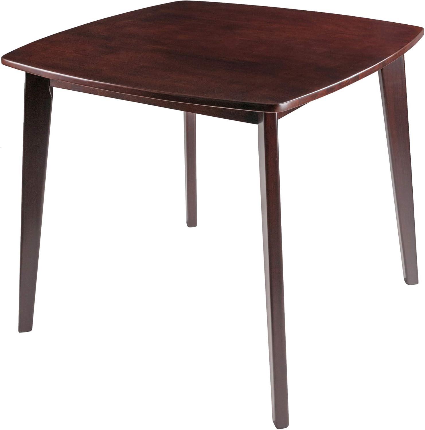 Pauline Dining Table Walnut - Winsome: Solid Wood, Square Shape, Seats 4