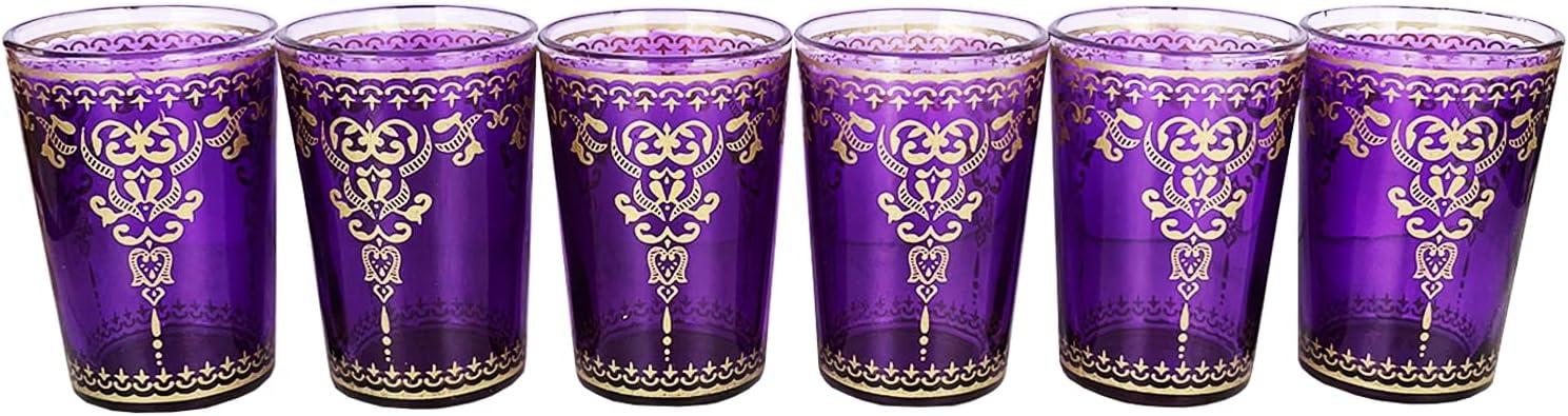 The Wine Savant Moroccan Design Drinking Glasses, Perfect Addition to Home Bar, Unique Style & Decor - 6 pk