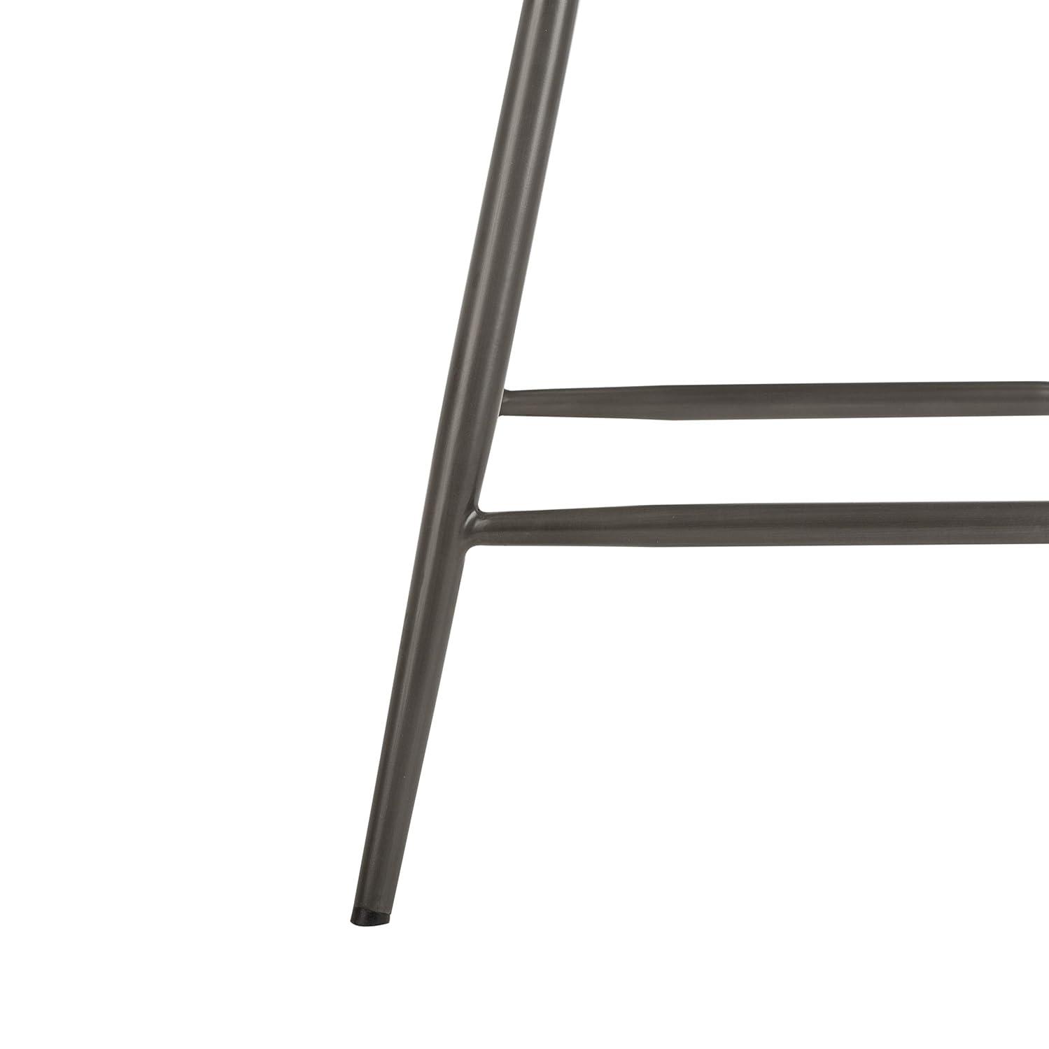 Ashby 26"H Mid-Century Modern Leather Tufted Swivel Counter Stool (Set of 2) - FOX1702 - Camel - Safavieh Couture