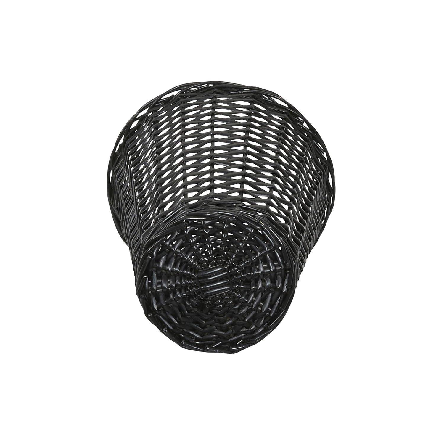 Household Essentials Woven Willow Waste Basket with Plastic Liner, Brown