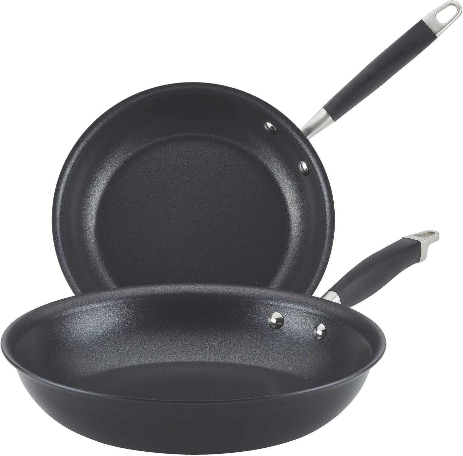 Anolon Advanced Home Hard Anodized Nonstick Frying Pan Set, 10.25 Inch And 12.75 Inch, 2-Piece
