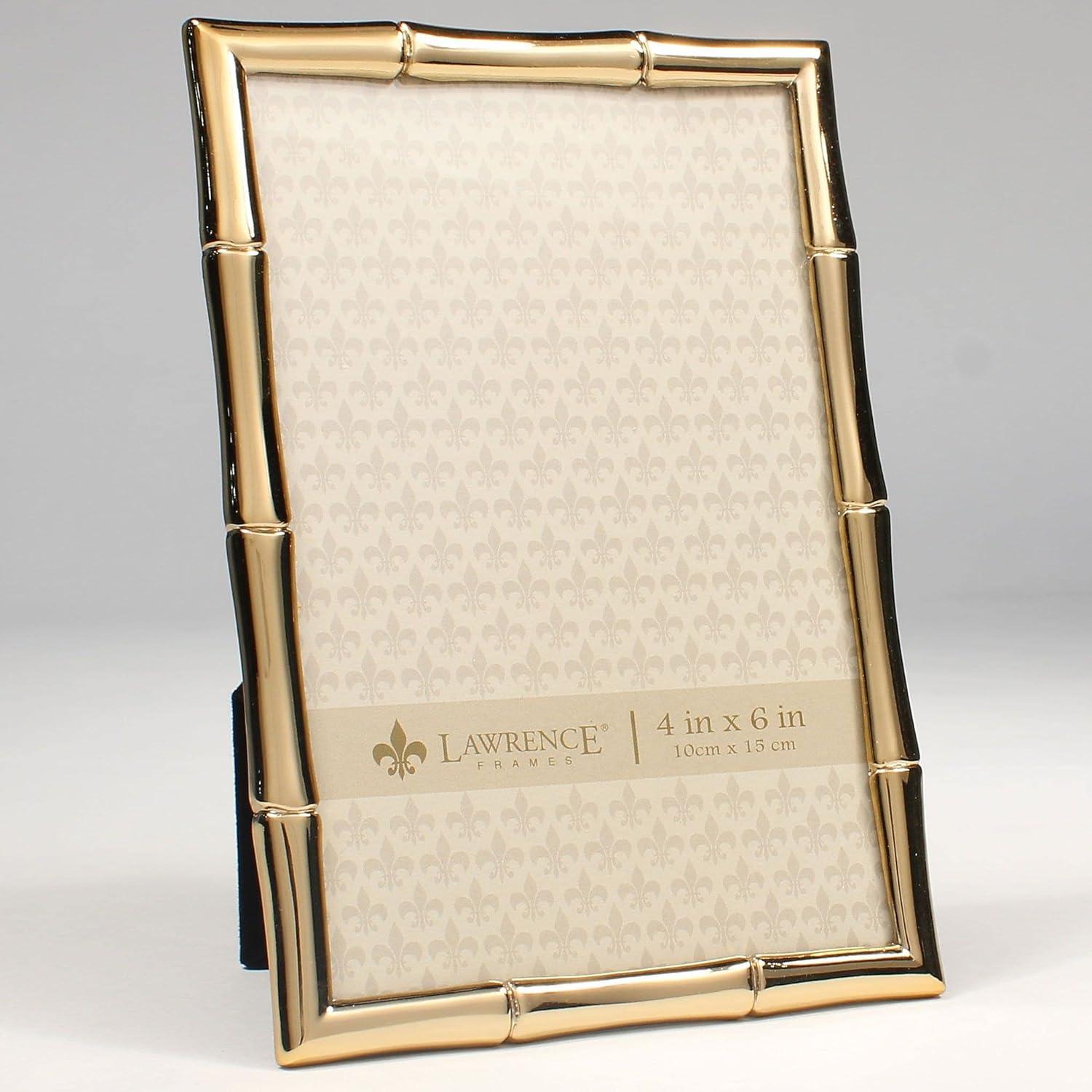 Lawrence Frames Bamboo Design Metal Frame, 4x6, Gold 4x6 Gold