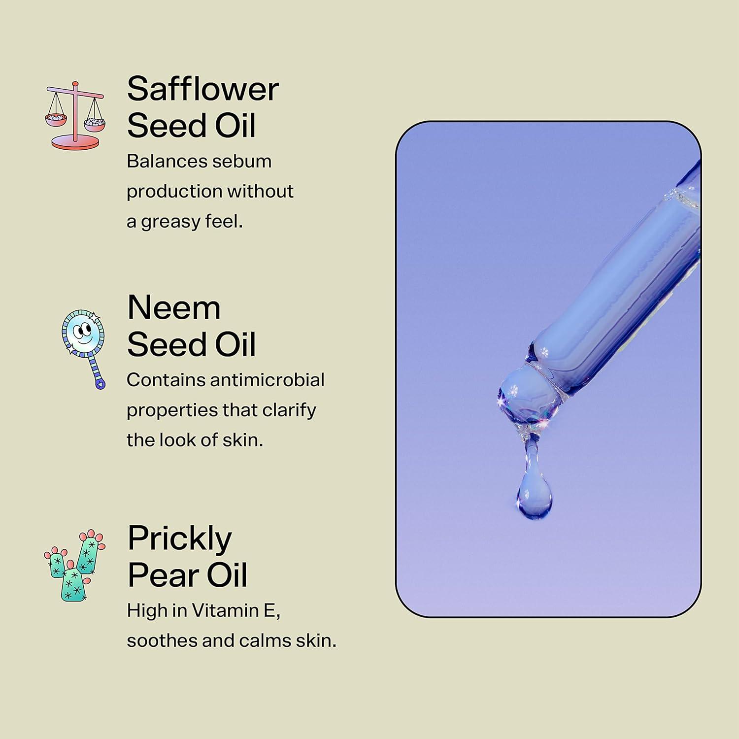 Bubble Skincare Float on Soothing Facial Oil Serum, for All Skin Types, Everyday Care,1 fl oz / 30ml
