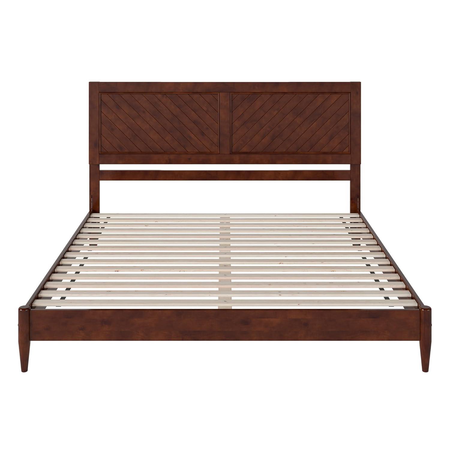 AFI Furnishings Berkshire Twin Solid Wood Low Profile Platform Bed in Walnut