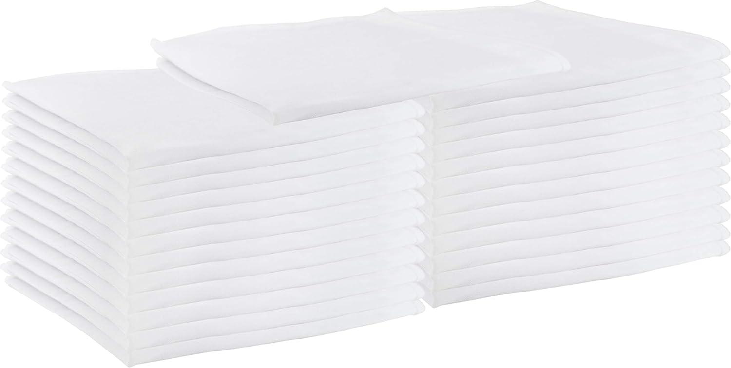 White Spun Polyester Dinner Napkins, 25 Pack, 20x20 in.