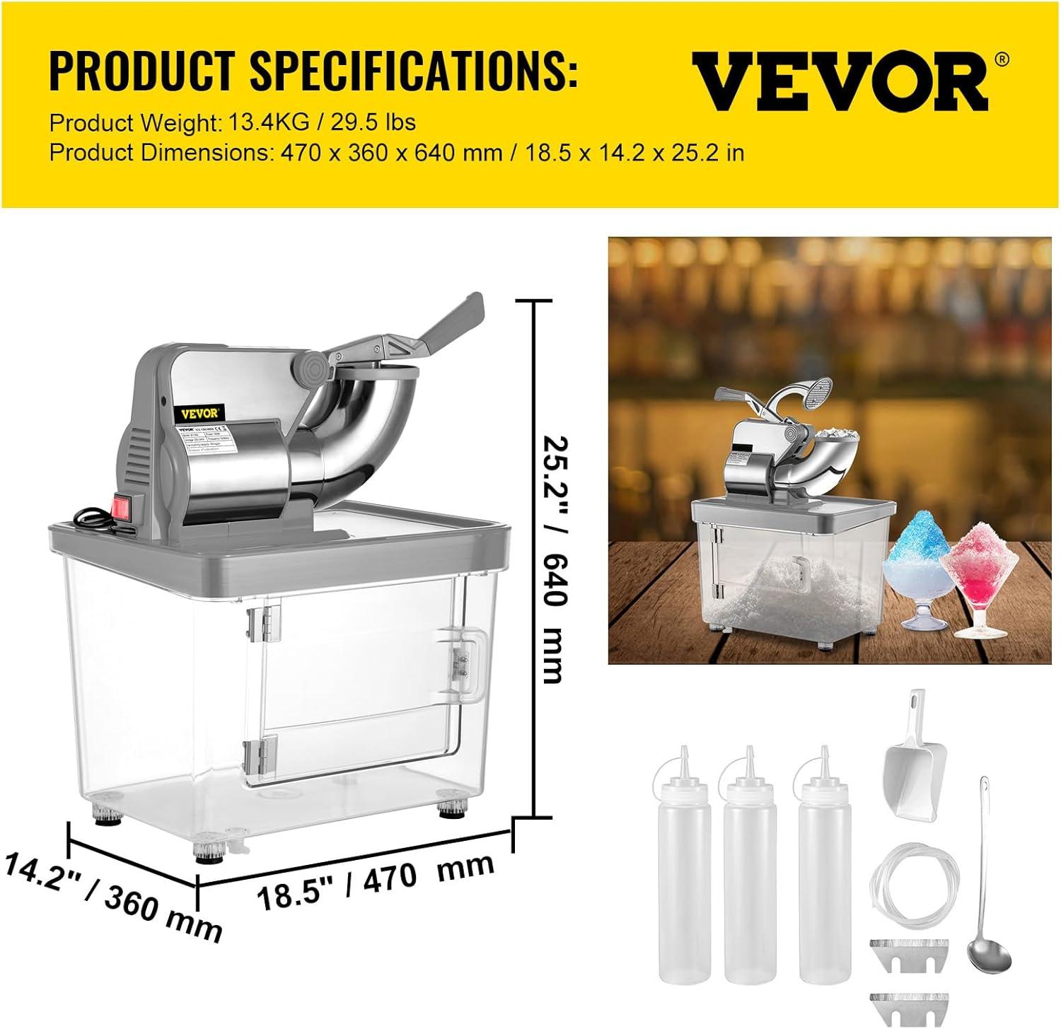 VEVOR VEVOR Shaved Ice Machine Countertop Snow Cone Maker