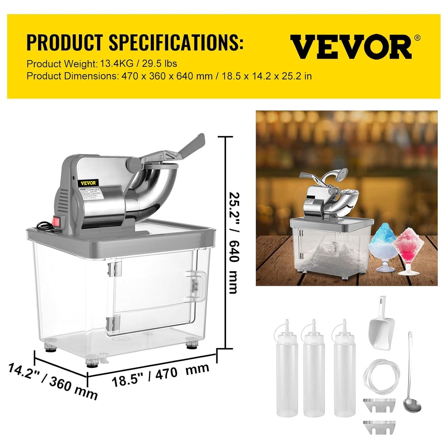 VEVOR VEVOR Shaved Ice Machine Countertop Snow Cone Maker