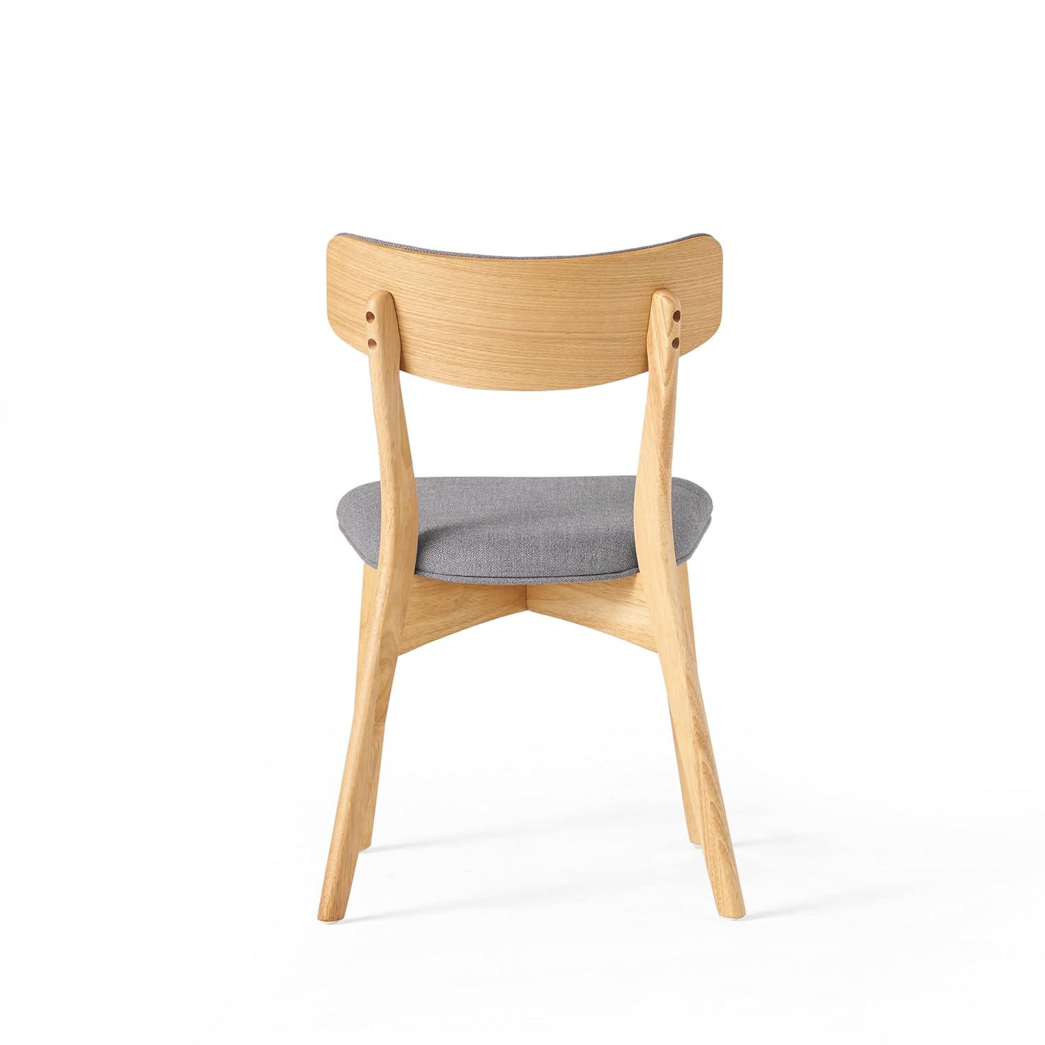 Molly Mid Century Modern Dining Chairs with Rubberwood Frame (Set of 2)