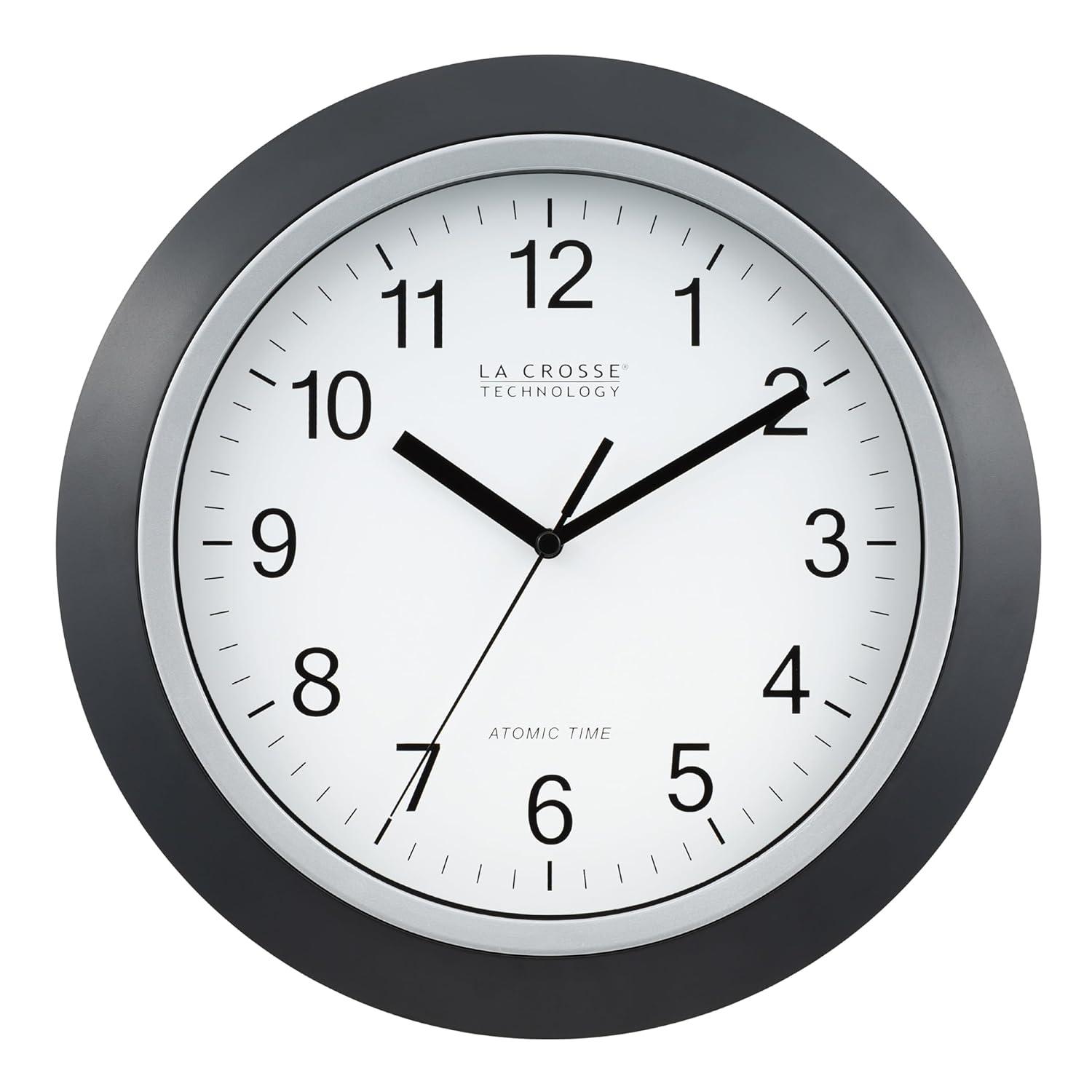 La Crosse Technology WT-3129B 12 Inch Atomic Analog Wall Clock -Black