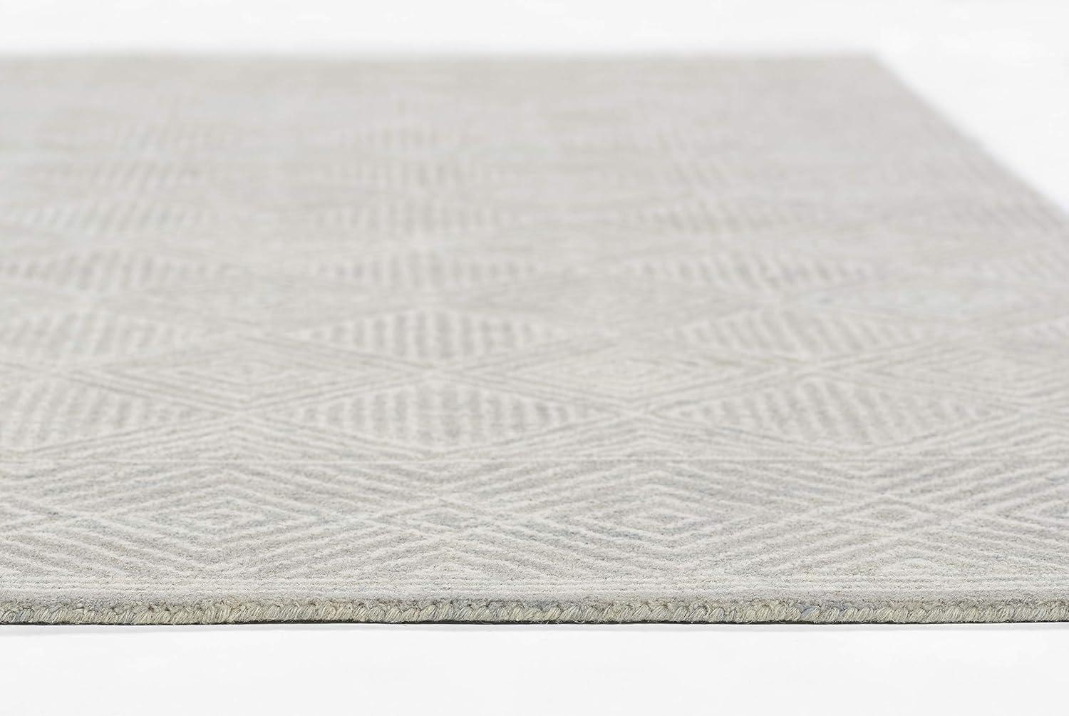 Momeni Mallorca Hand Hooked Wool Geometric Grey Area Rug 5' X 8'