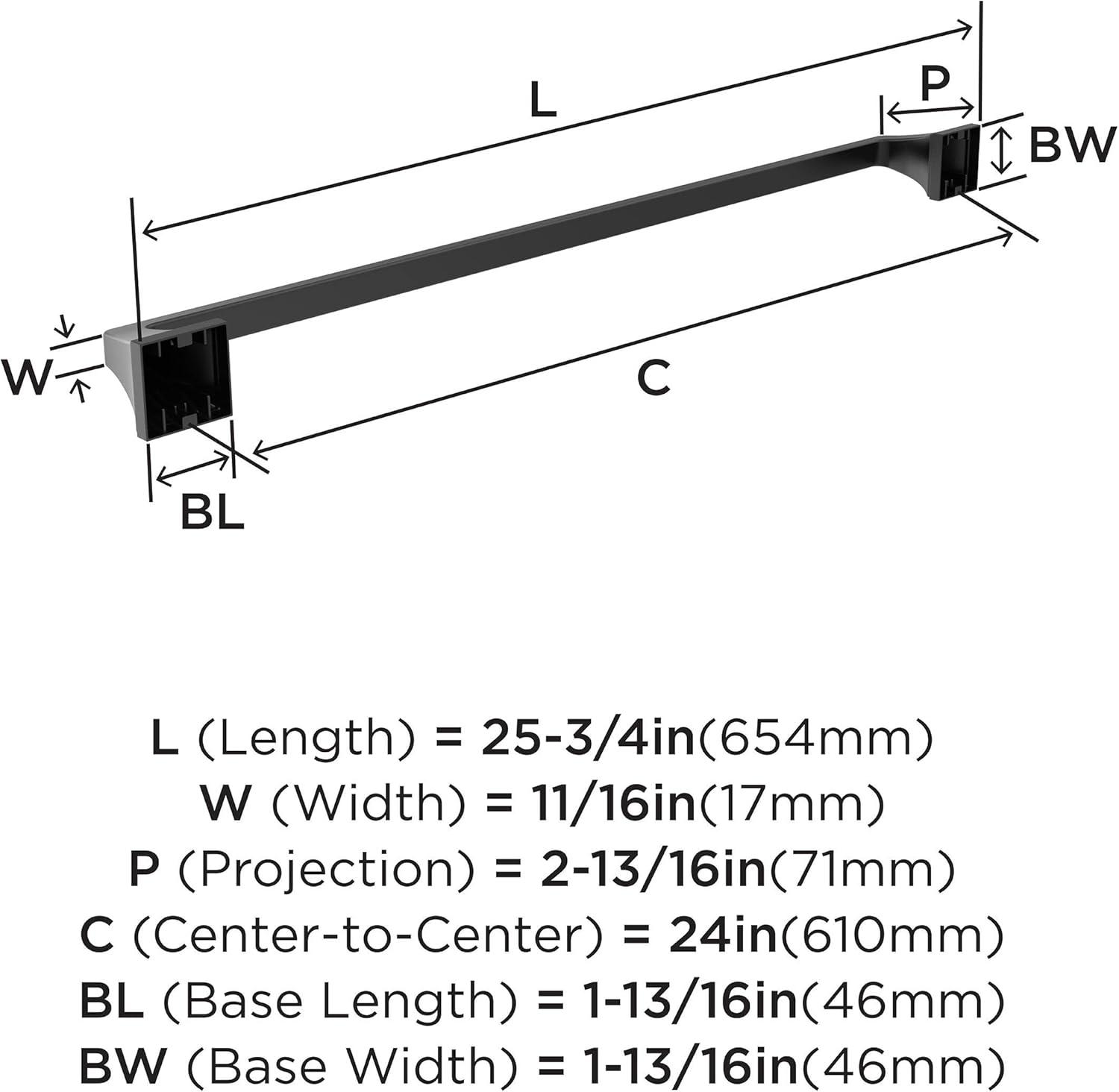 Amerock Mulholland Matte Black 24 inch (610mm) Towel Bar