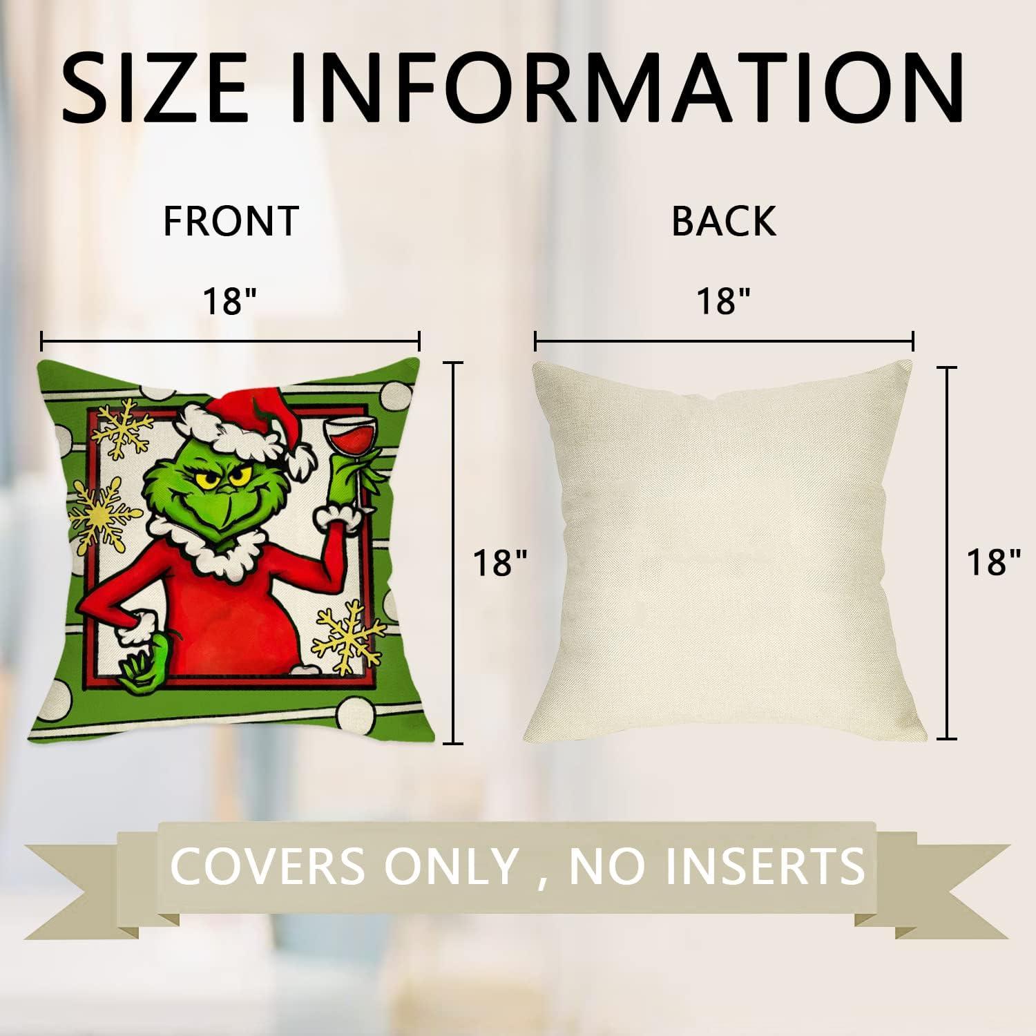 2025 Merry Christmas Decorative Throw Pillow Covers, Xmas Santa Tree Snowflakes Gifts Home Decoration, Winter Holiday Cushion Case for Sofa Couch Decor Cotton Linen 18 x 18