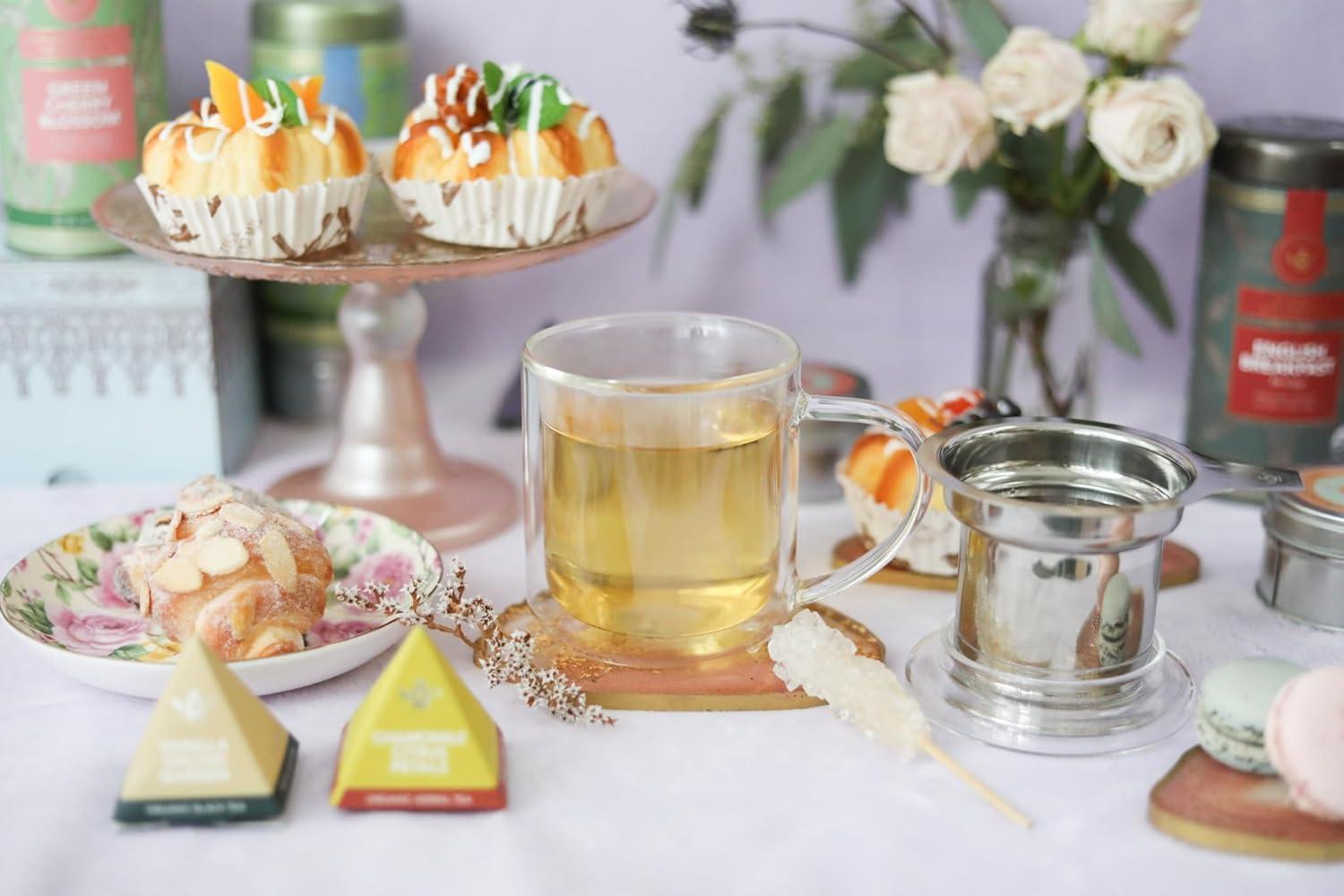 Teabloom Solista Single-Serve Tea Maker - Glass Mug with Infuser and Lid