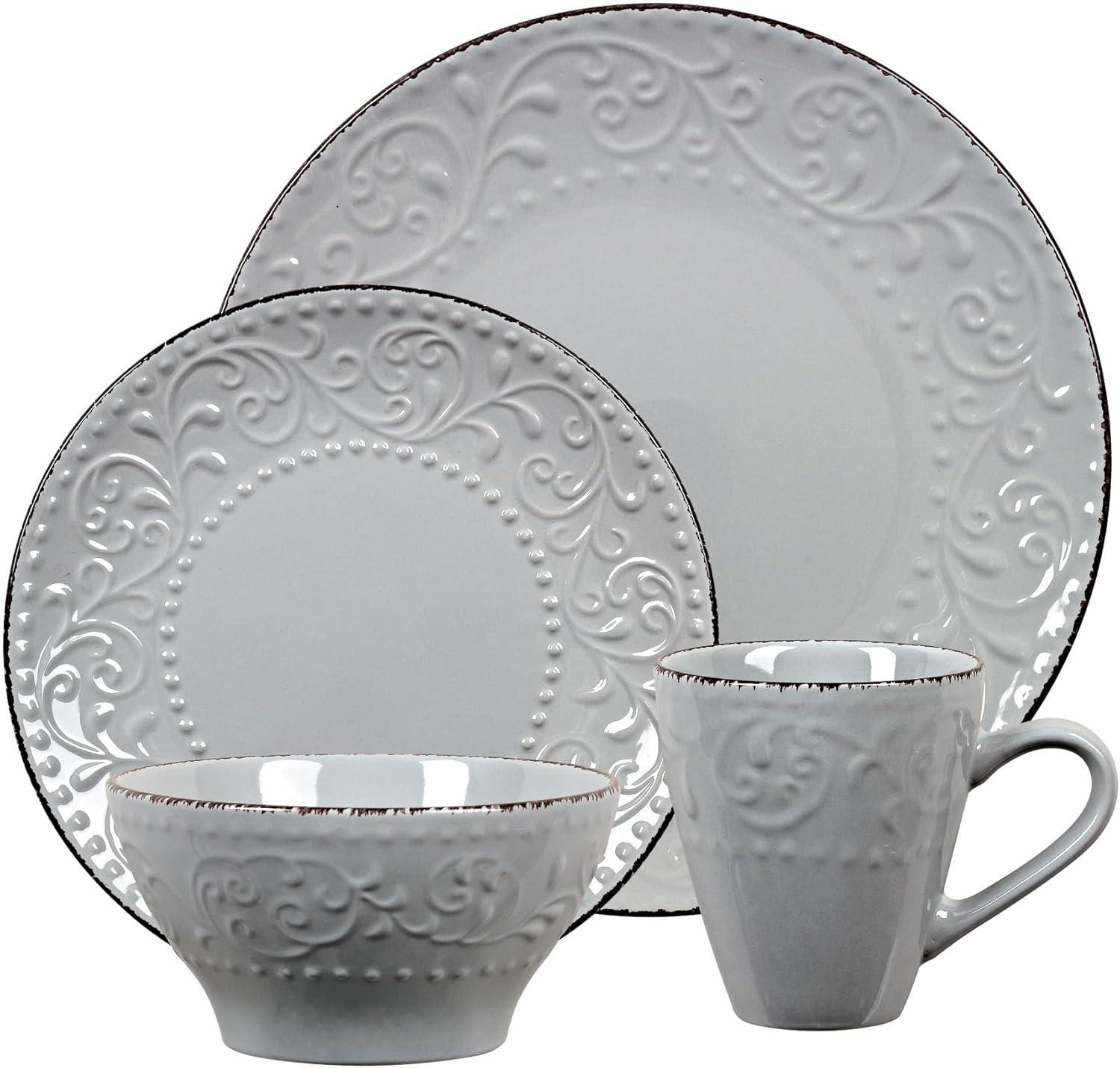 Lorren Home Trends Lorren 16 Piece Stoneware Dinnerware Set - Service for 4