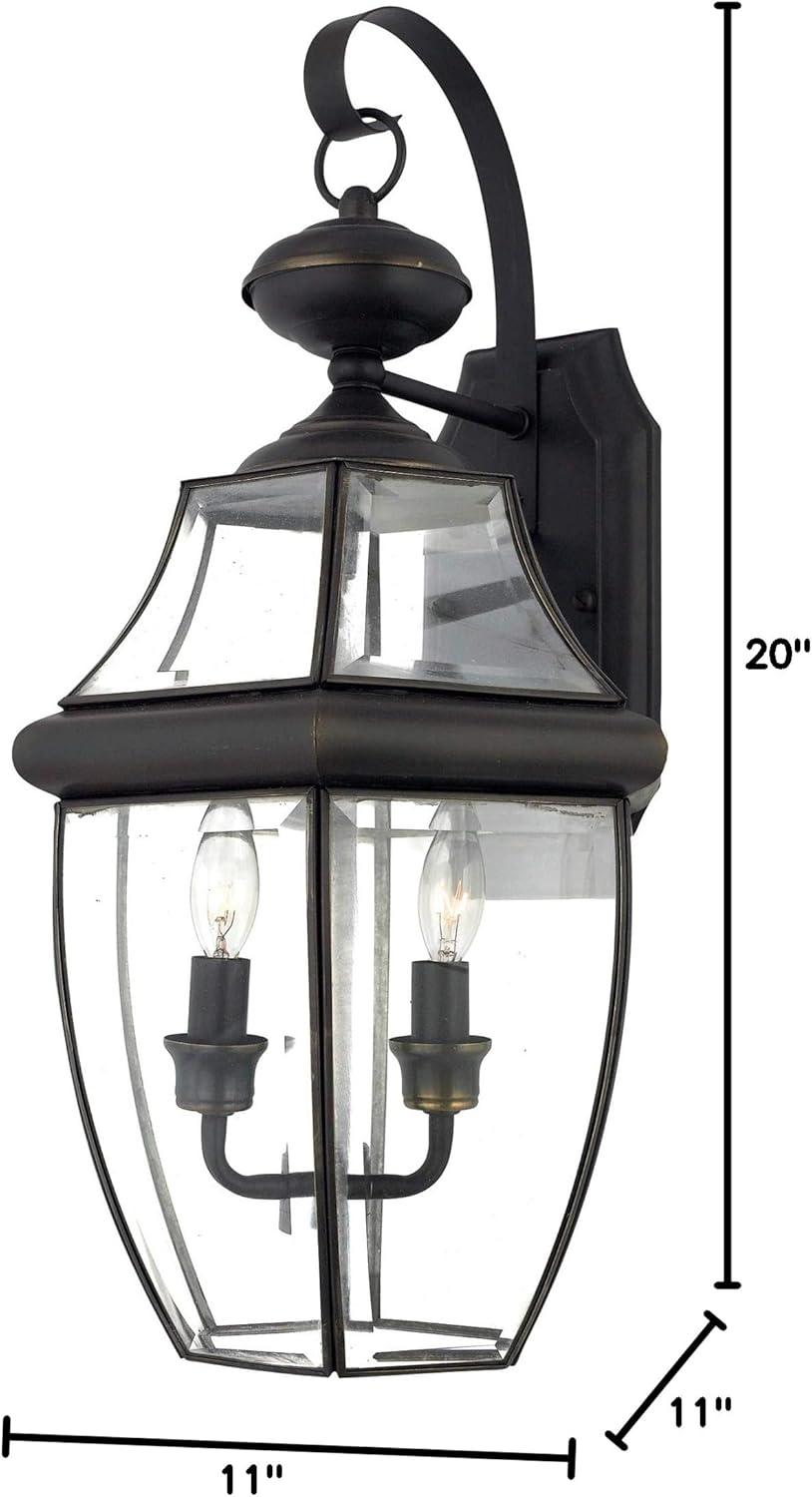 Medici Bronze 20" Outdoor Wall Lantern with Clear Glass