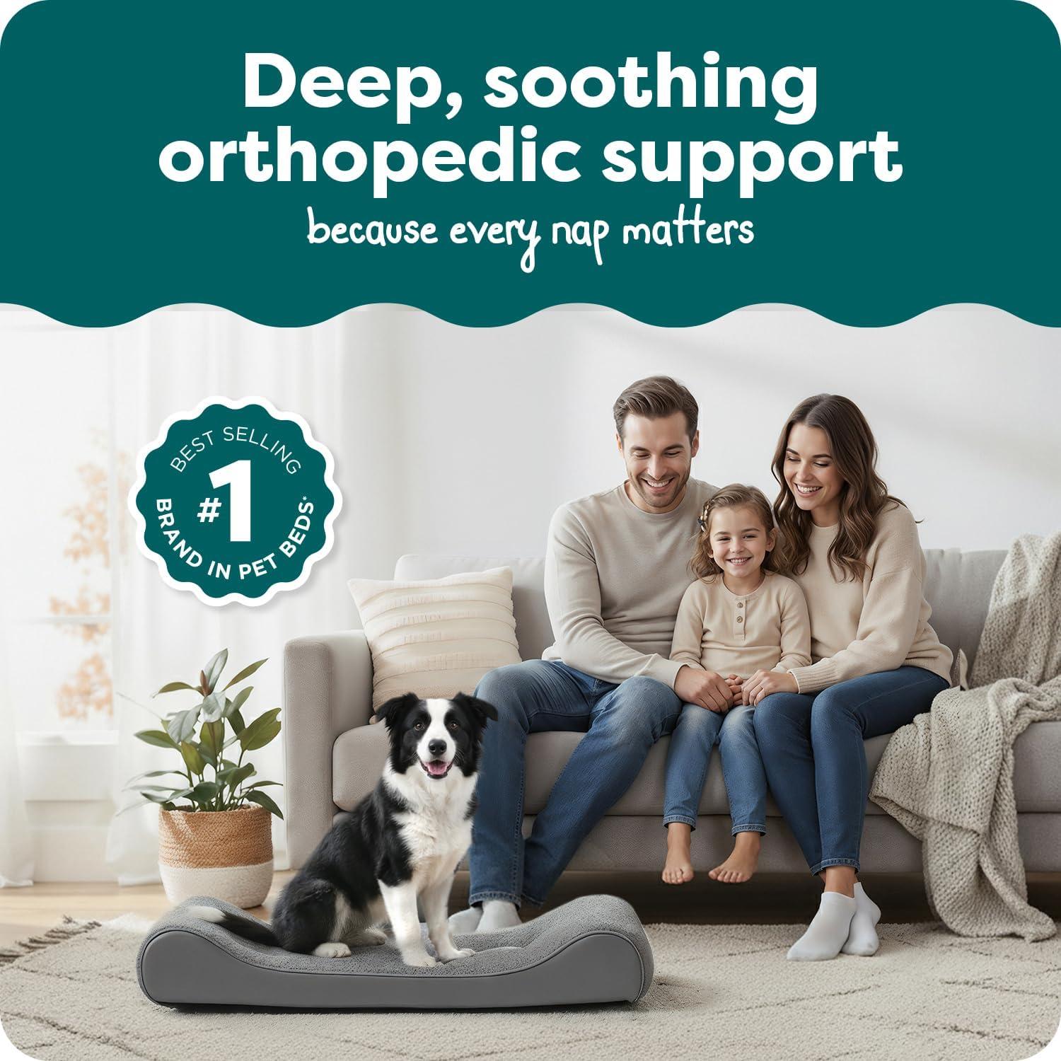 FurHaven Ultra Plush Luxe Lounger Orthopedic Foam Contour Dog Bed