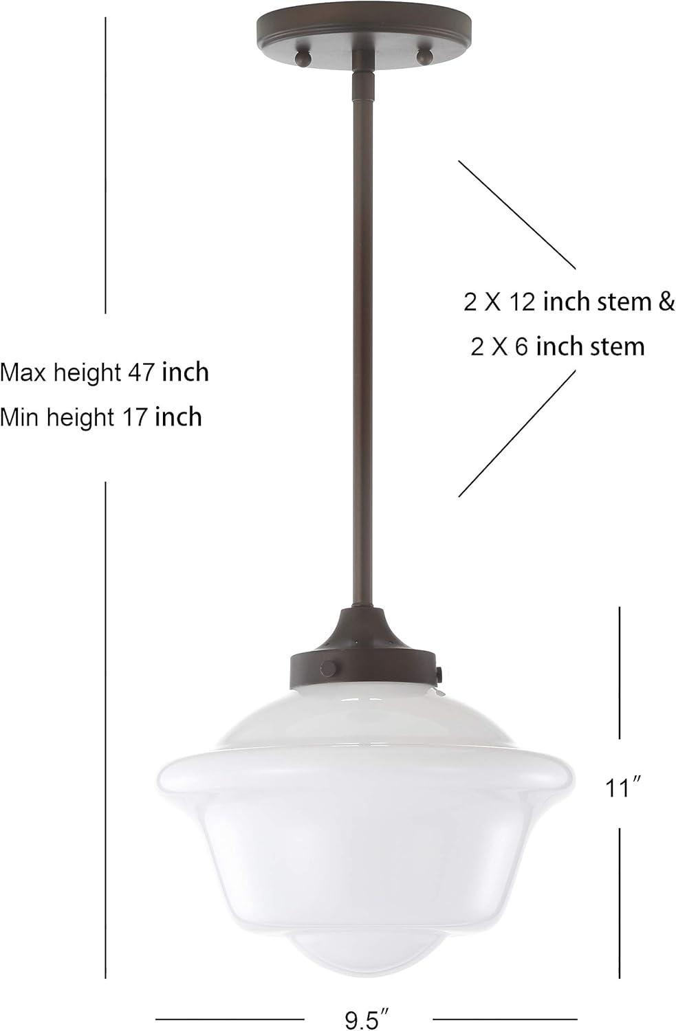 Kurtz 9.5" Oil Rubbed Bronze Adjustable Schoolhouse LED Pendant